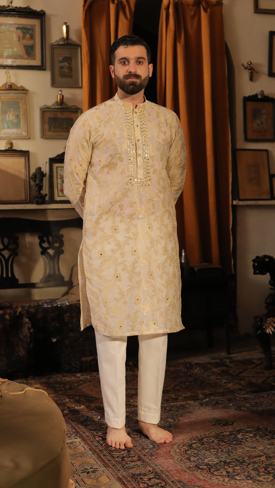 MR 65 Mirror Work Kurta For Groom