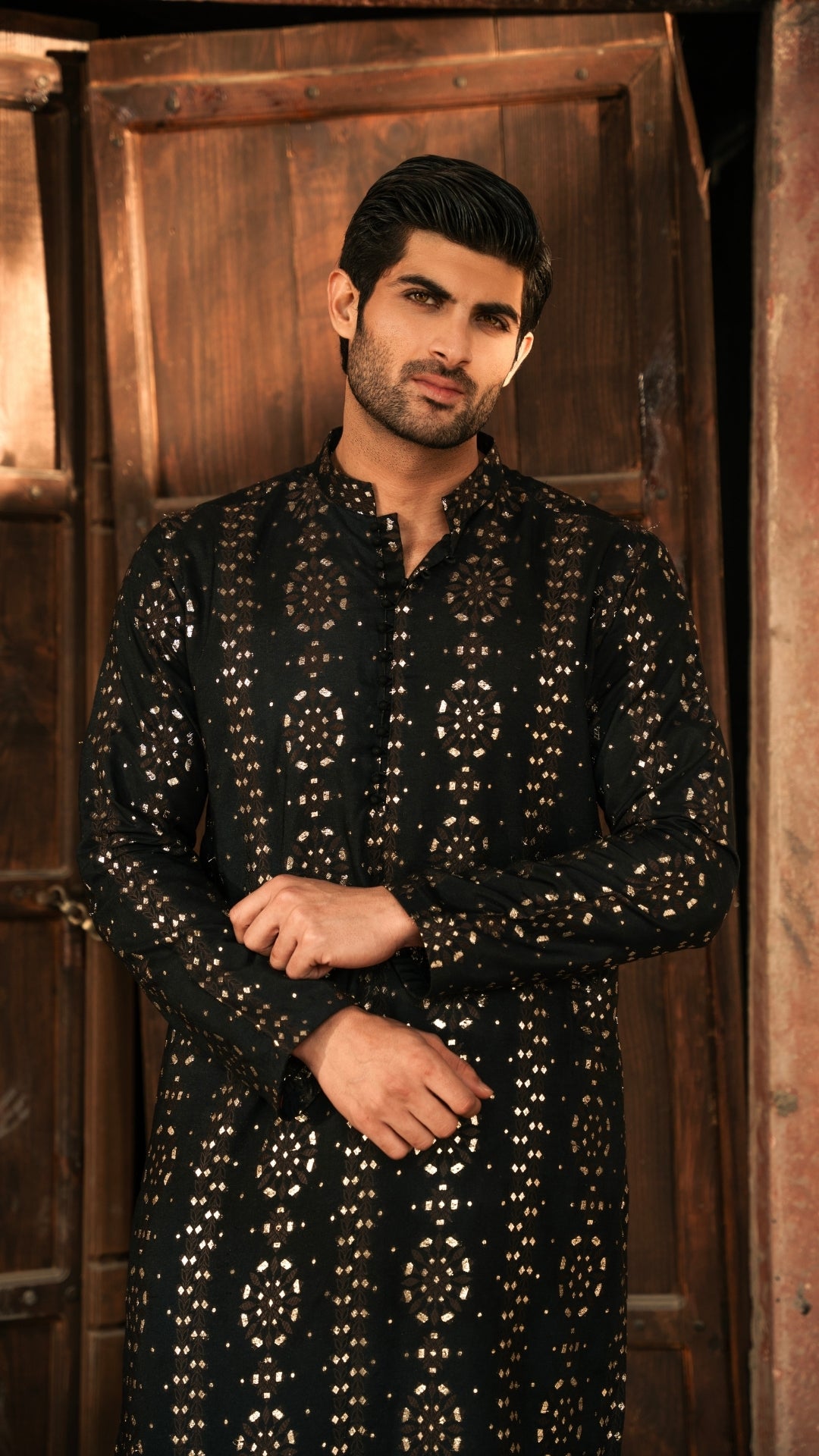 ER 665 Black Desging Kurta For Men