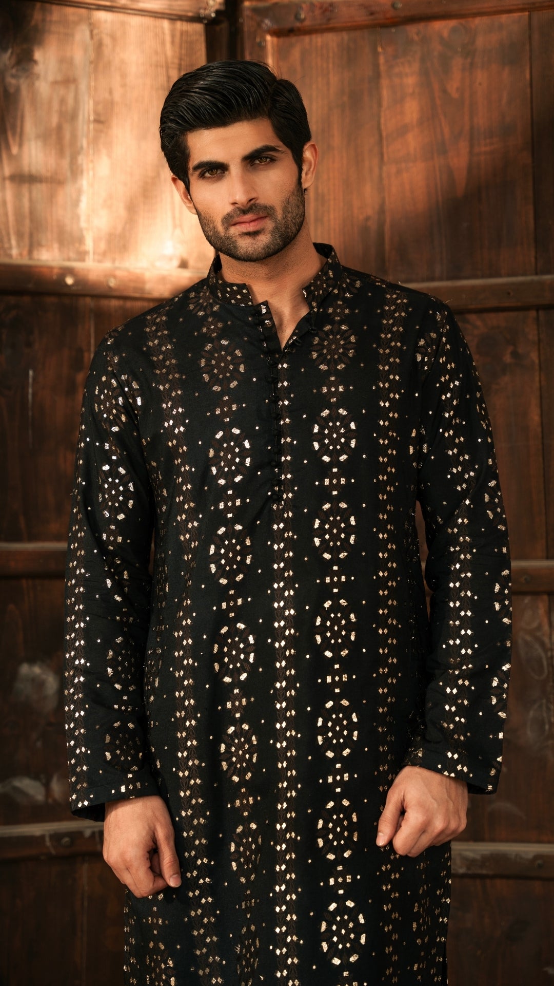 ER 665 Black Desging Kurta For Men