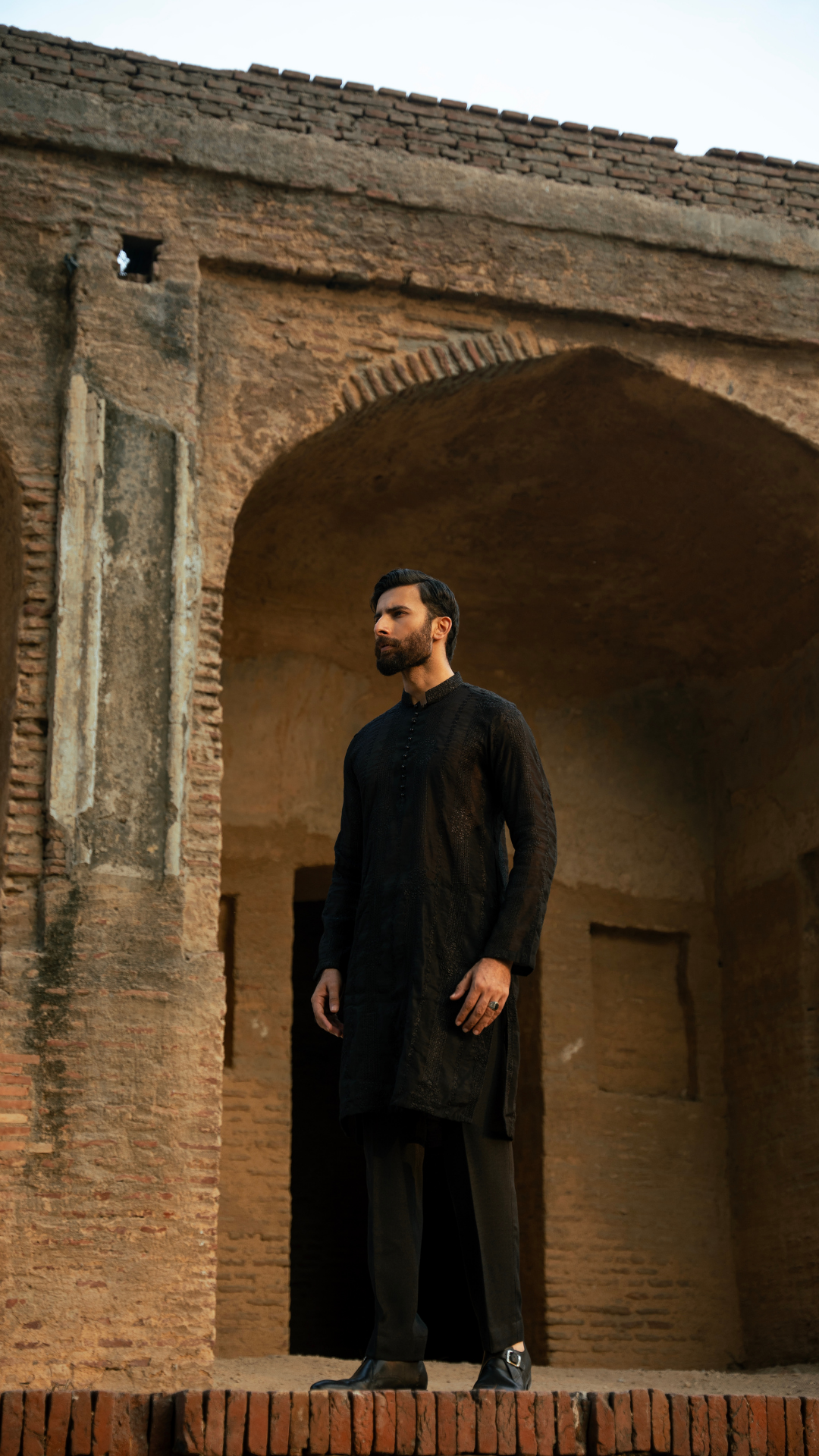 CK 739 Black Chikankari Kurta For Men