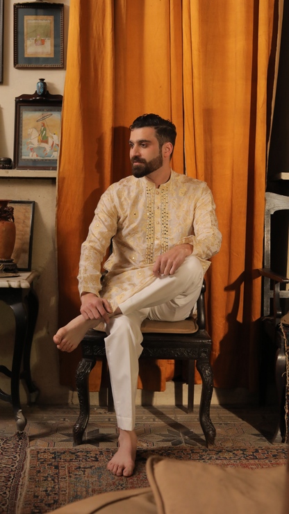 MR 65 Mirror Work Kurta For Groom