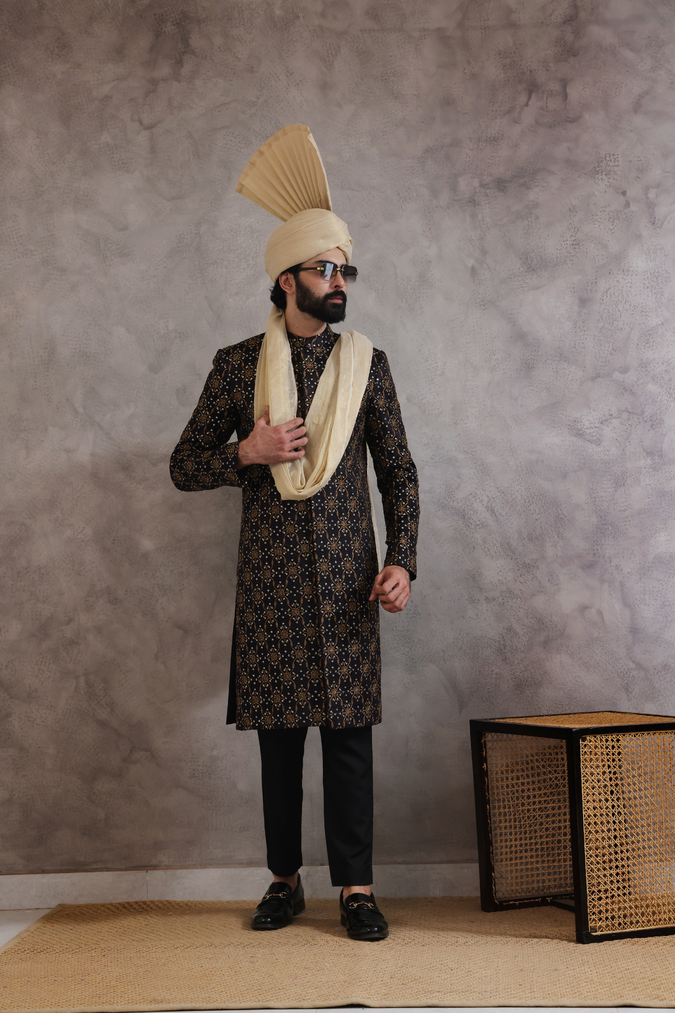 ER SH 115 Black Sherwani