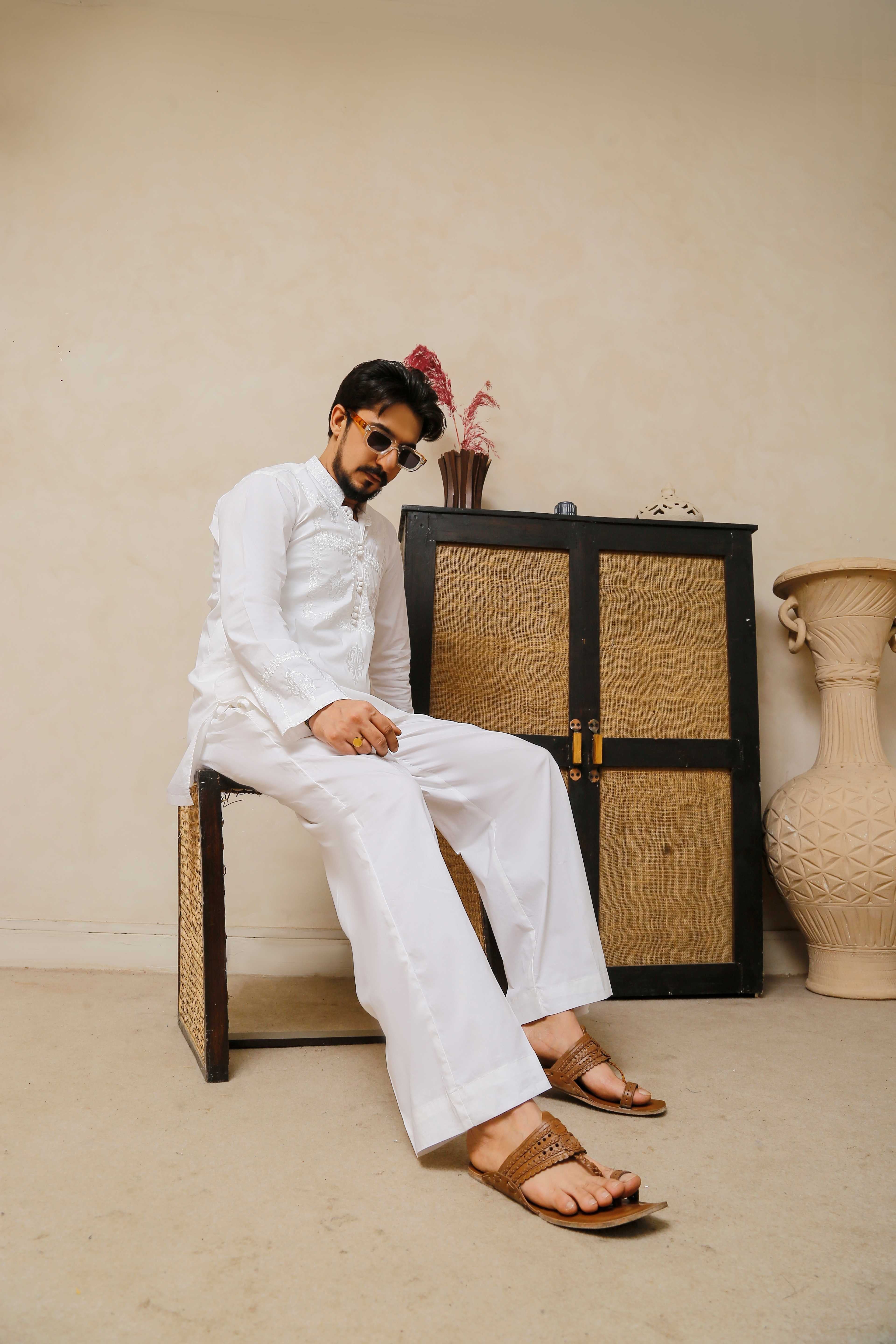 CK 777 Matt Off-White Executive Shalwar Kameez