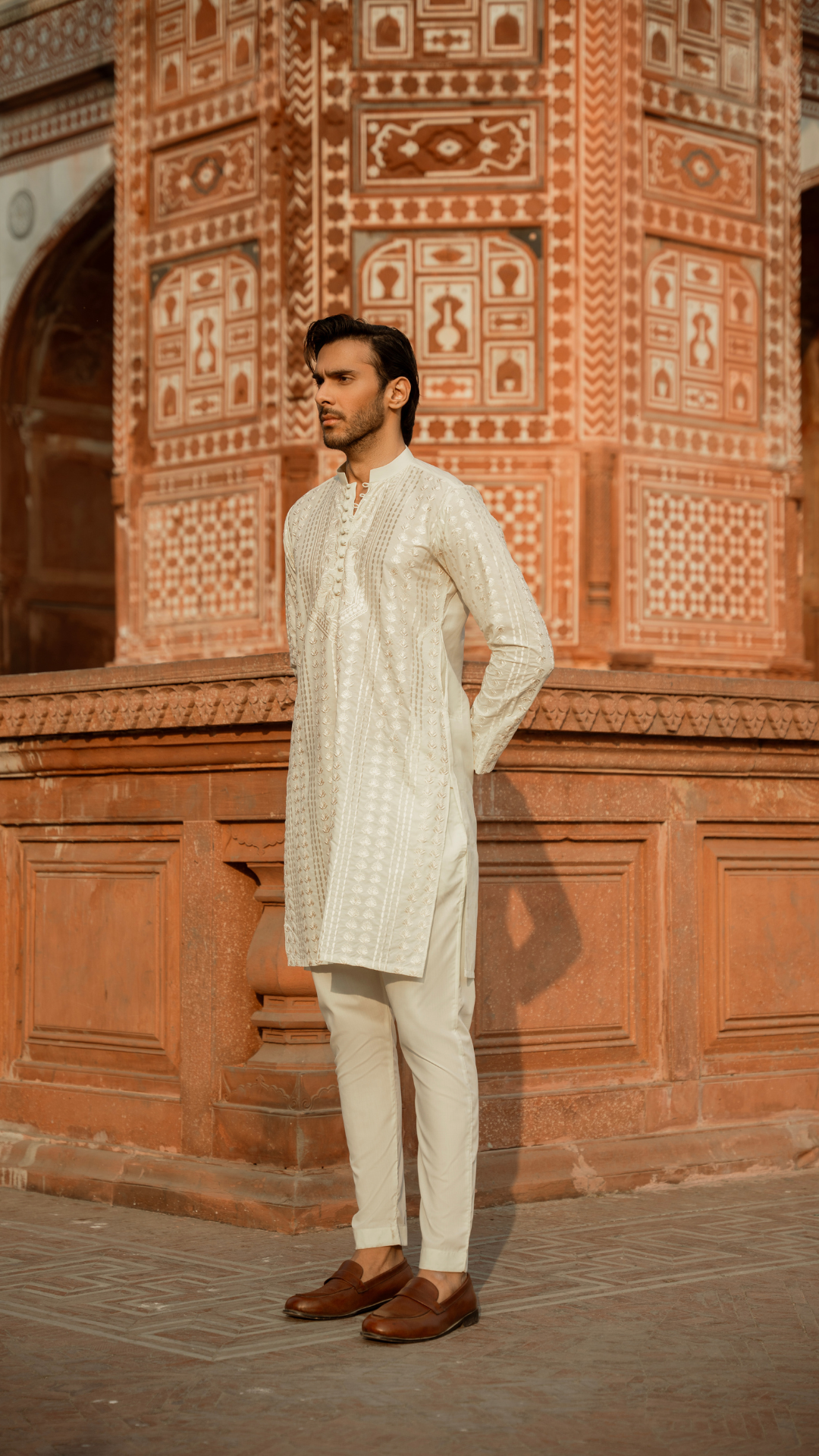 CK 744 White Chikankari Embroidery Kurta