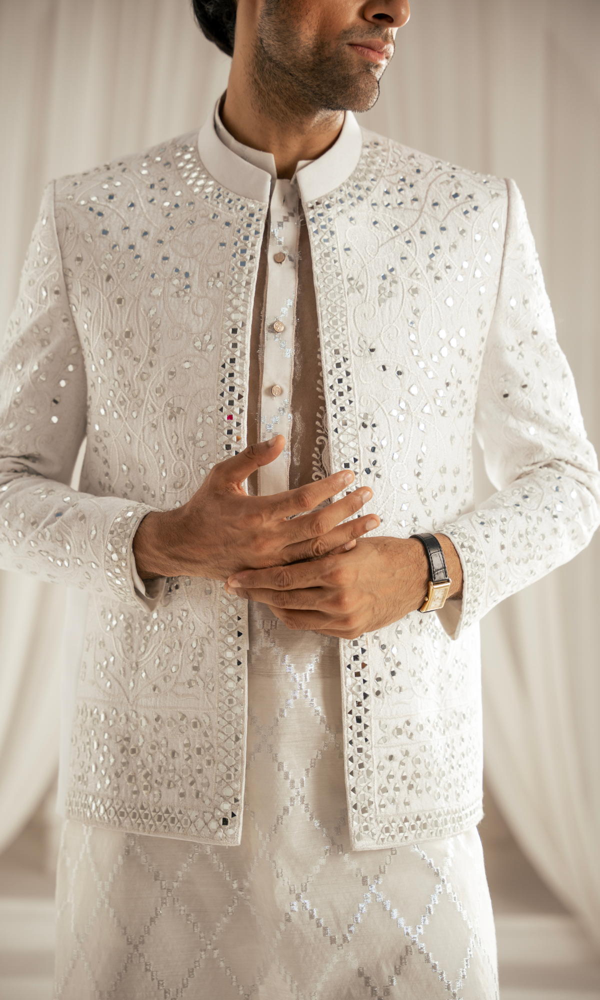 ER PC 3007 White Oud White Mirror kurta