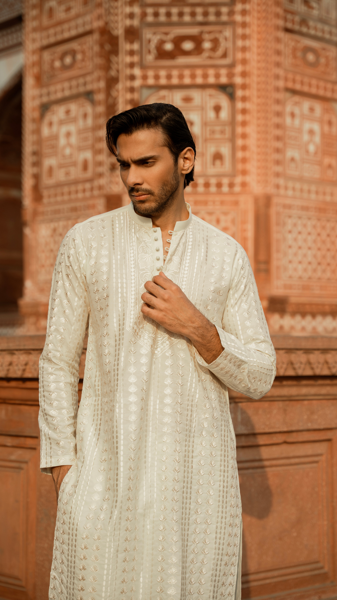 CK 744 White Chikankari Embroidery Kurta