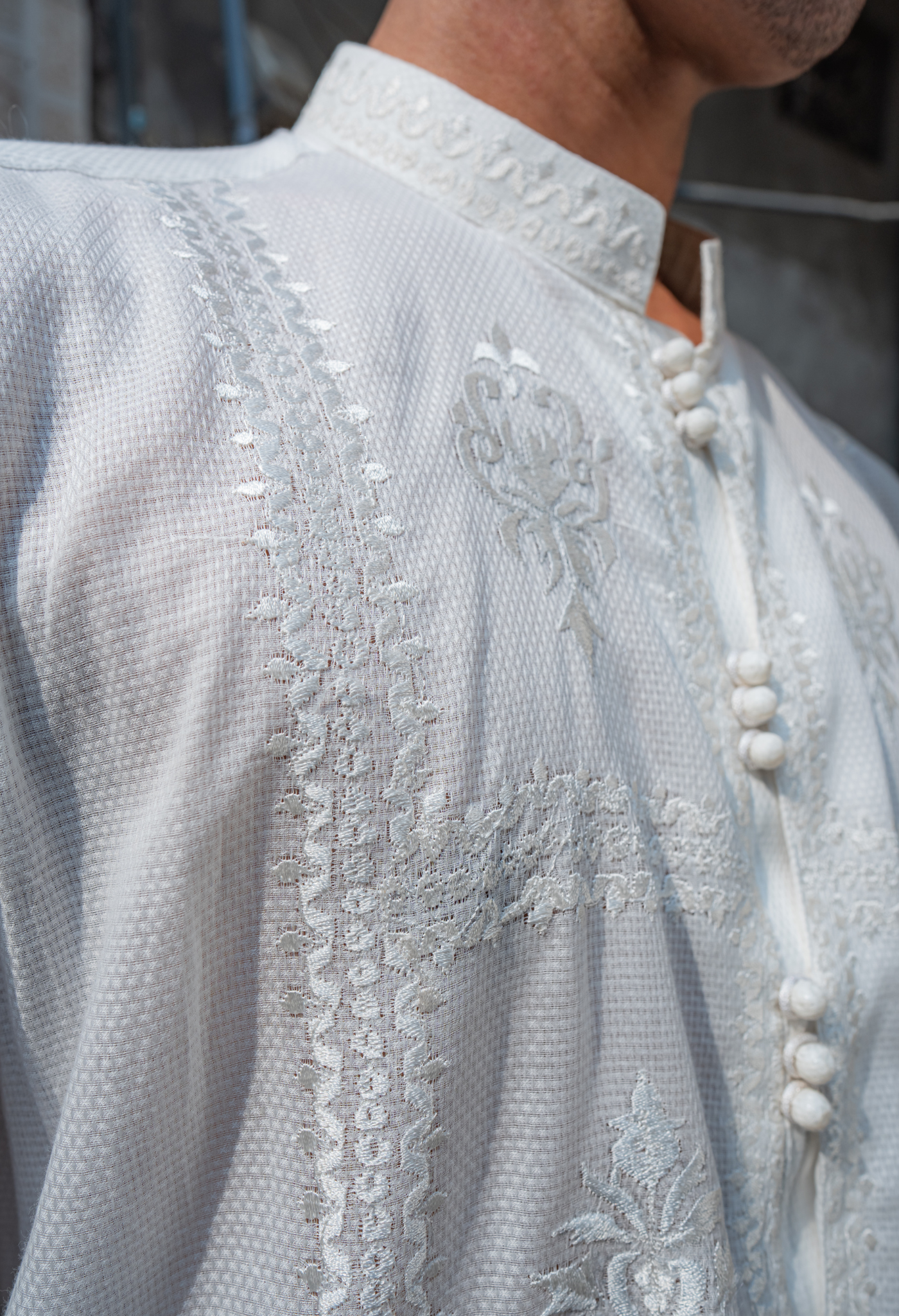 CK 752 White Embroidered Kurta With Farshi Shalwar