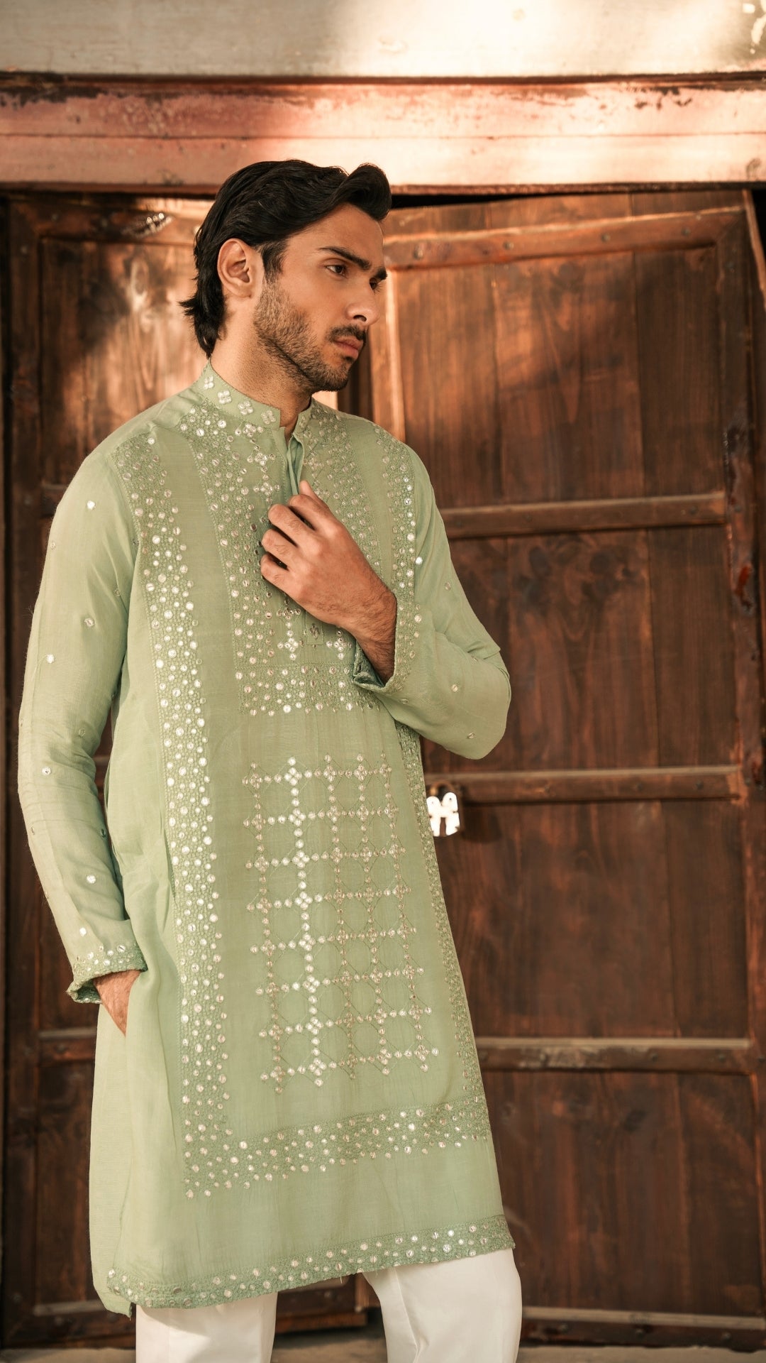 ER 661 Men's Sea Green Kurta Dress