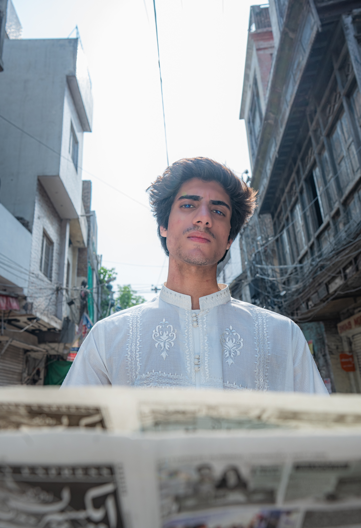CK 752 White Embroidered Kurta With Farshi Shalwar