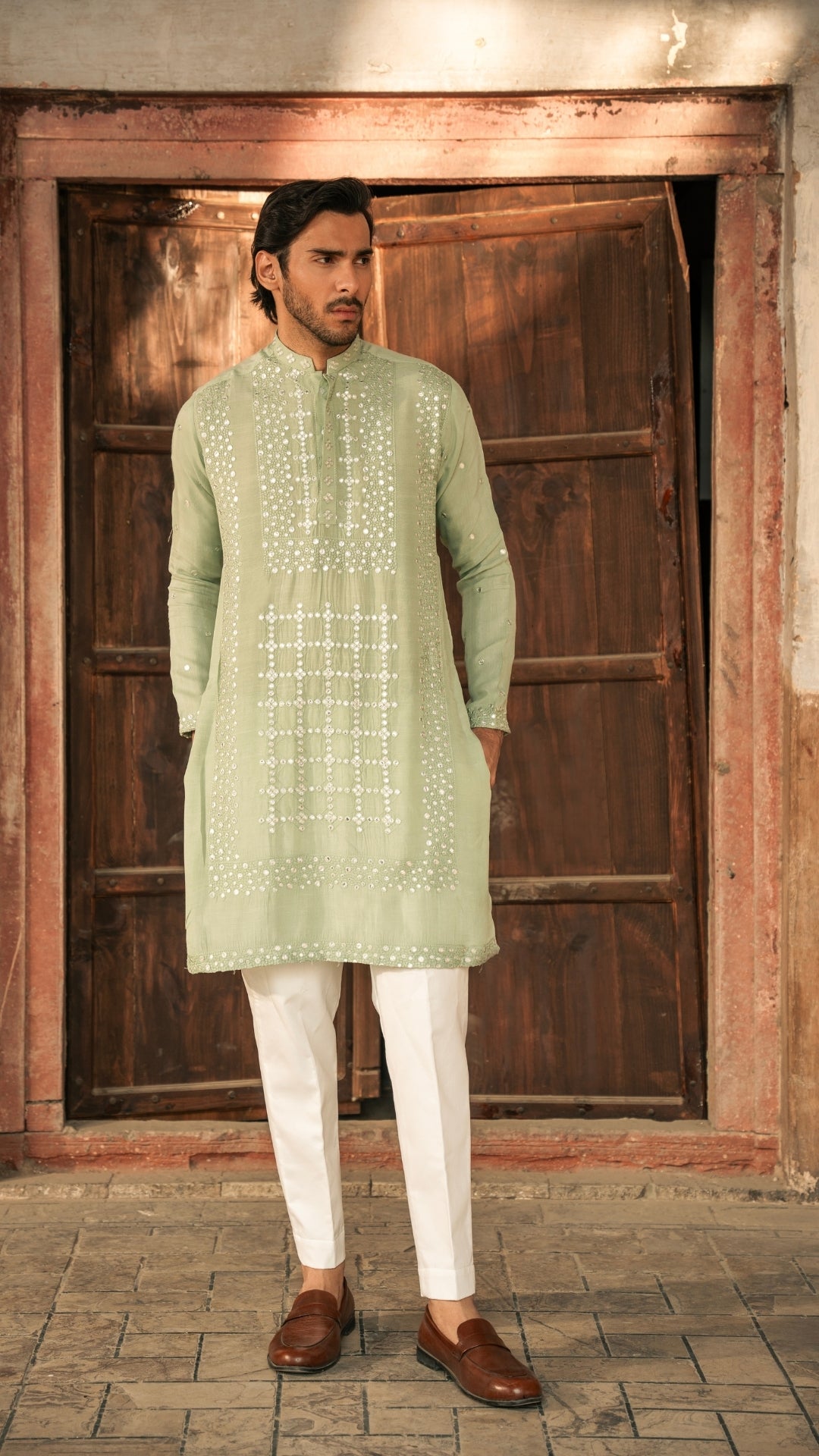 ER 661 Men's Sea Green Kurta Dress