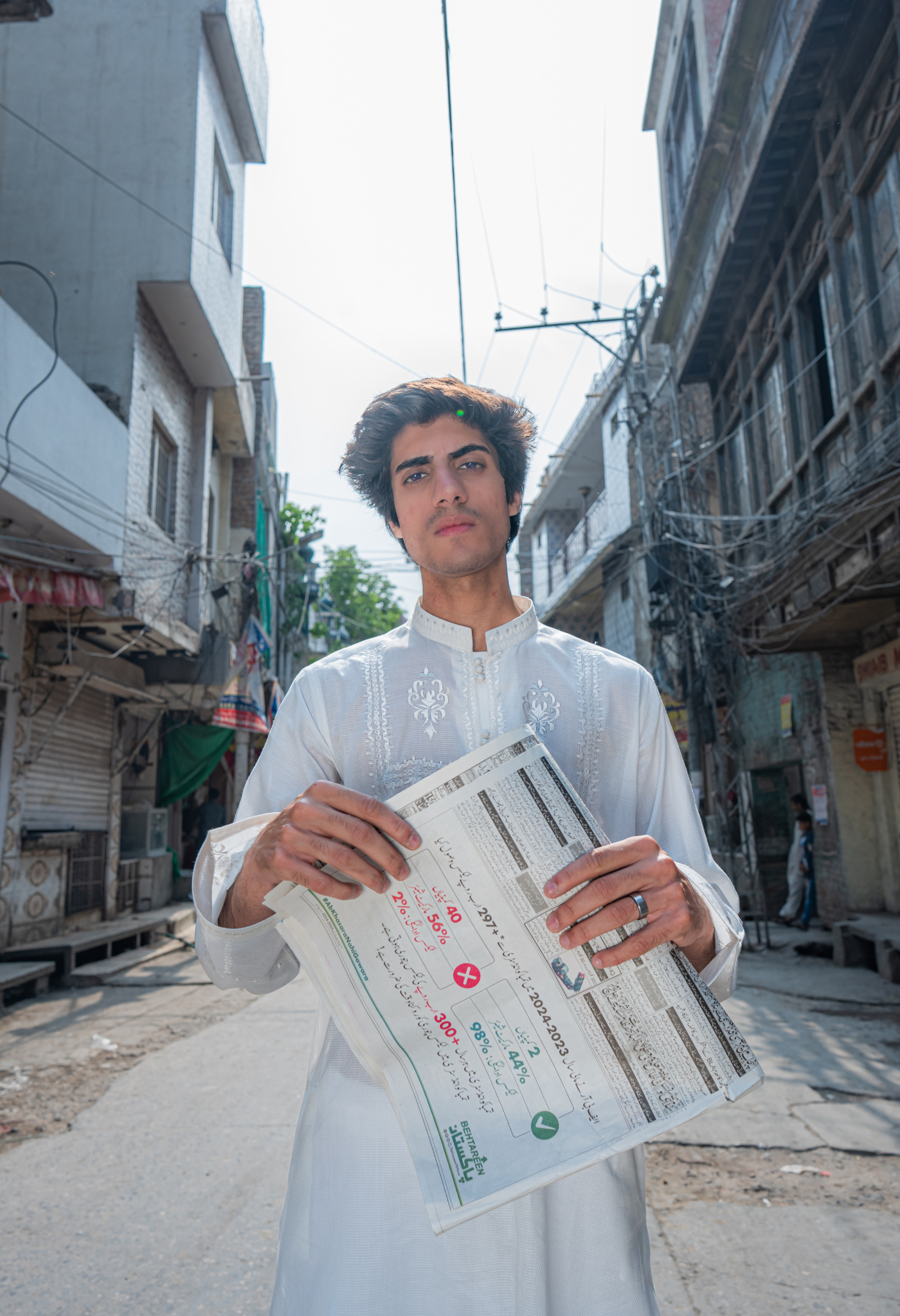 CK 752 White Embroidered Kurta With Farshi Shalwar