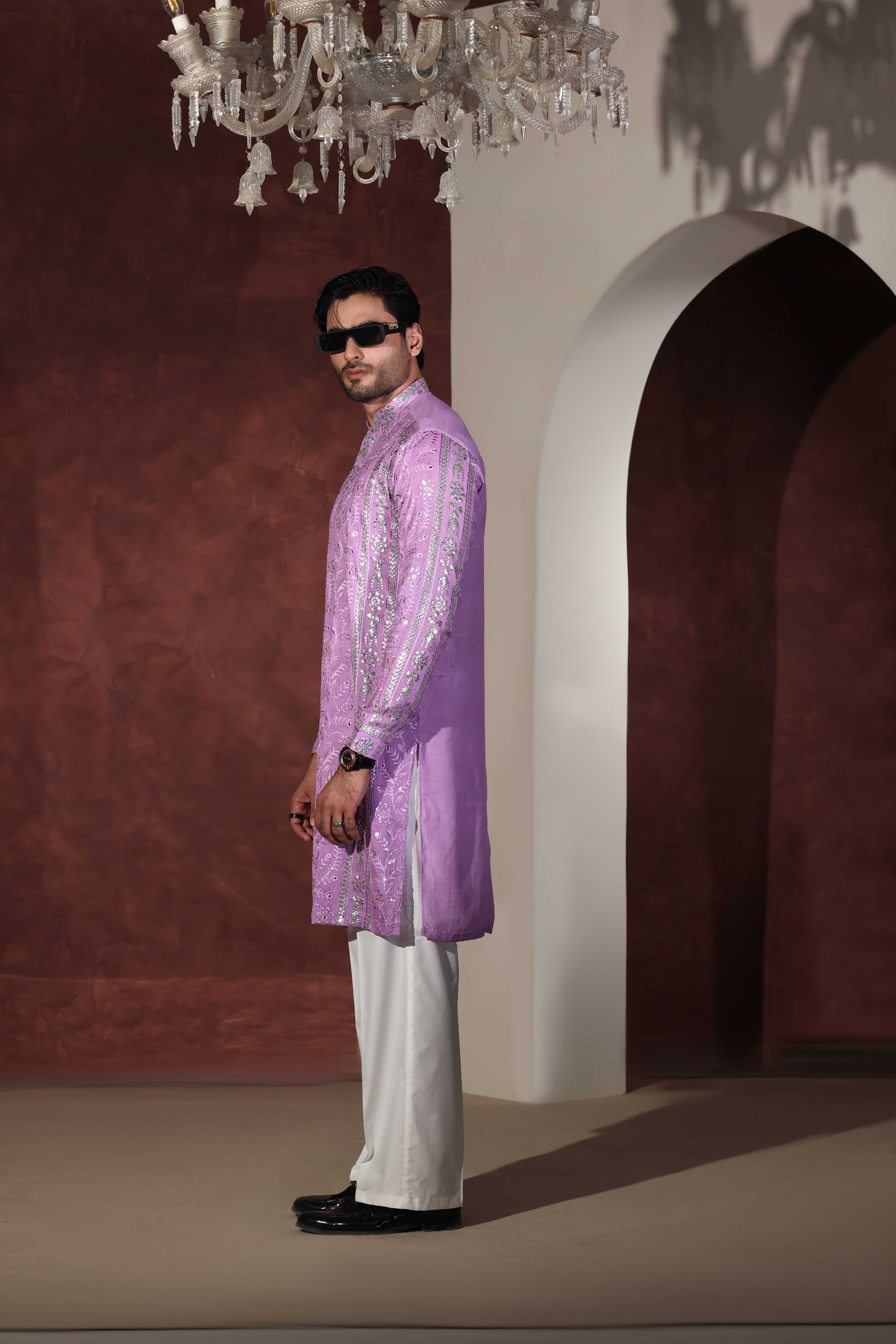 CK 763 Purple Chikankari Kurta