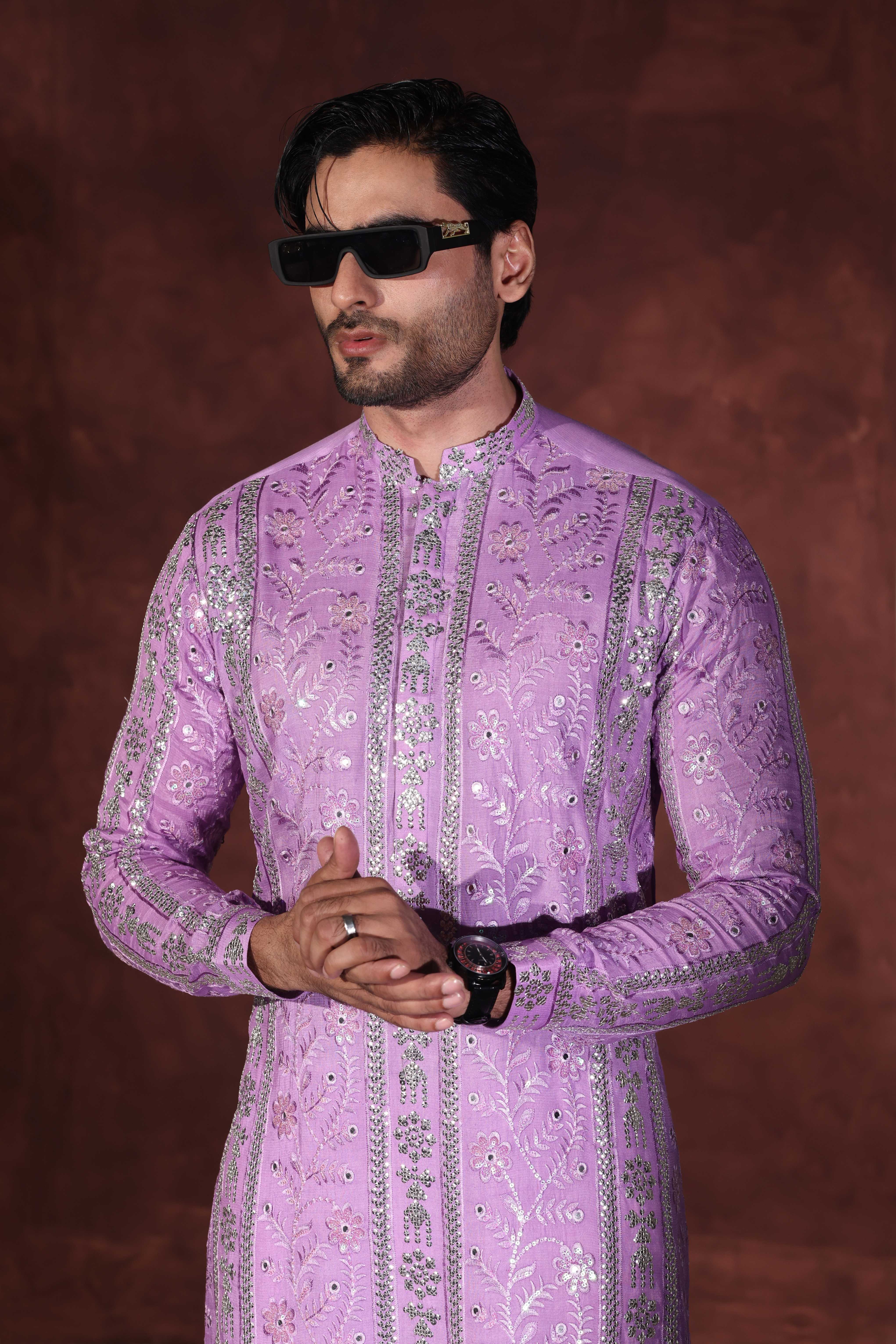 CK 763 Purple Chikankari Kurta