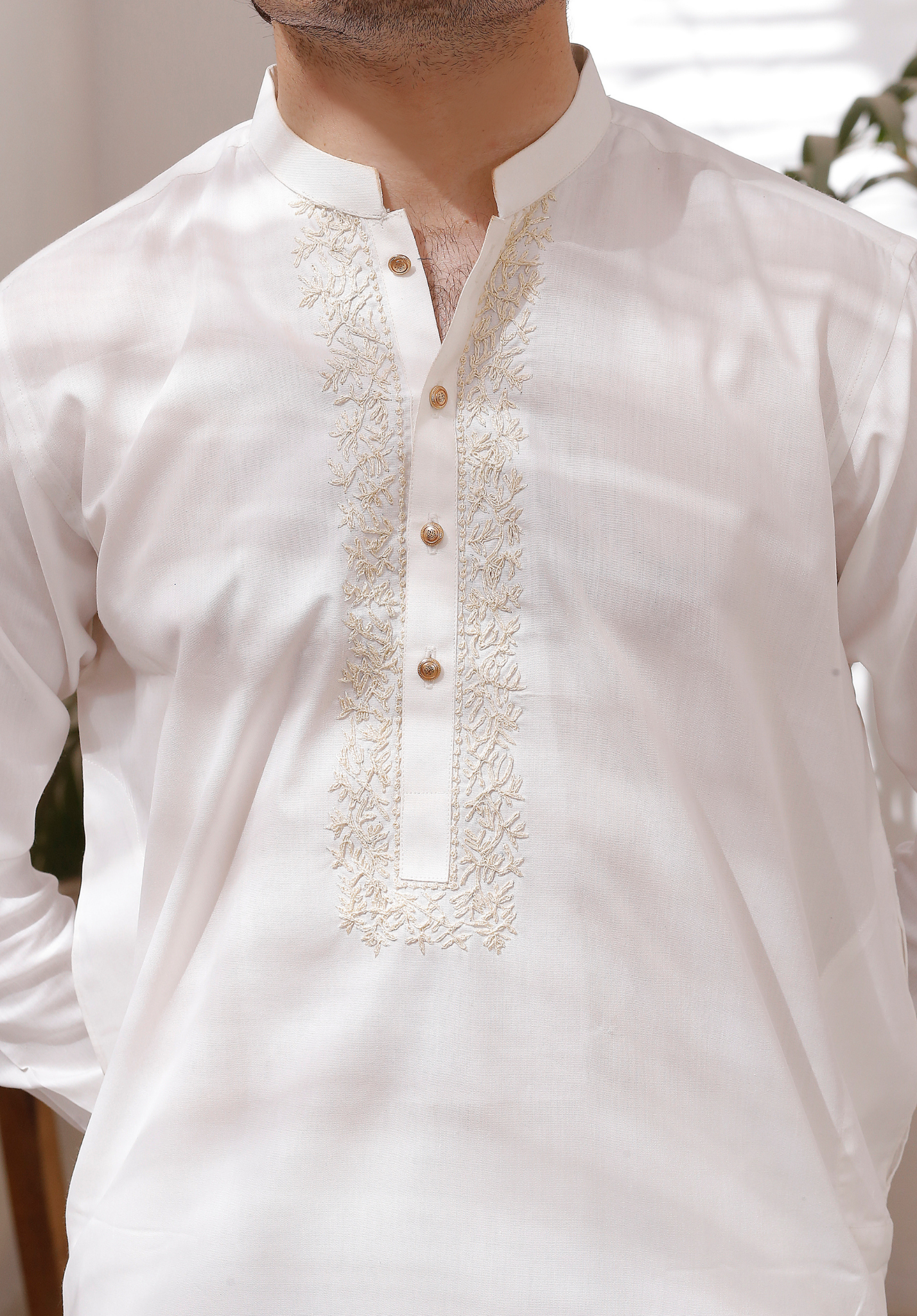 CK 757 White Chikankari Kurta Pajama