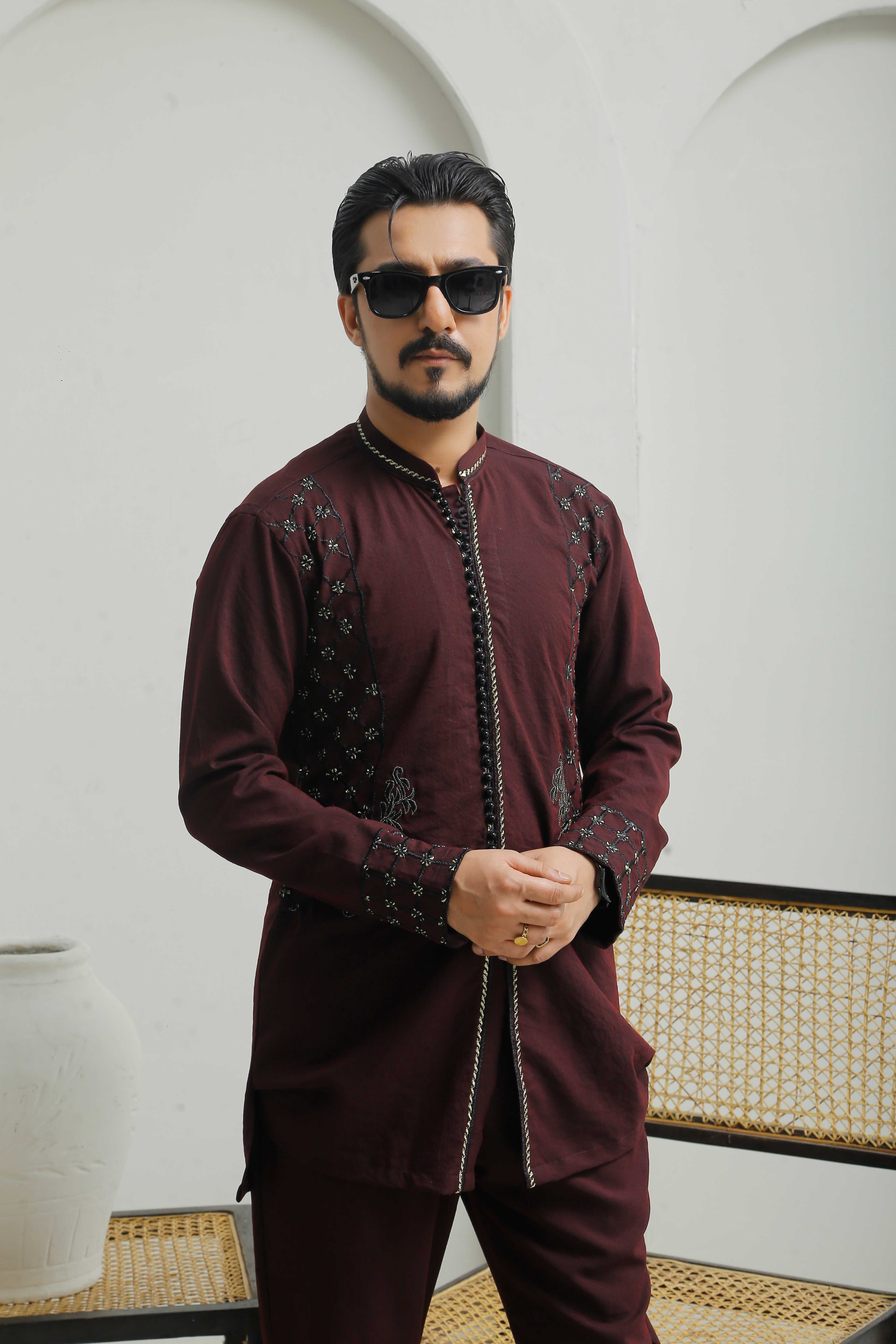 ER 501 Dark Maroon Executive Shalwar Kameez
