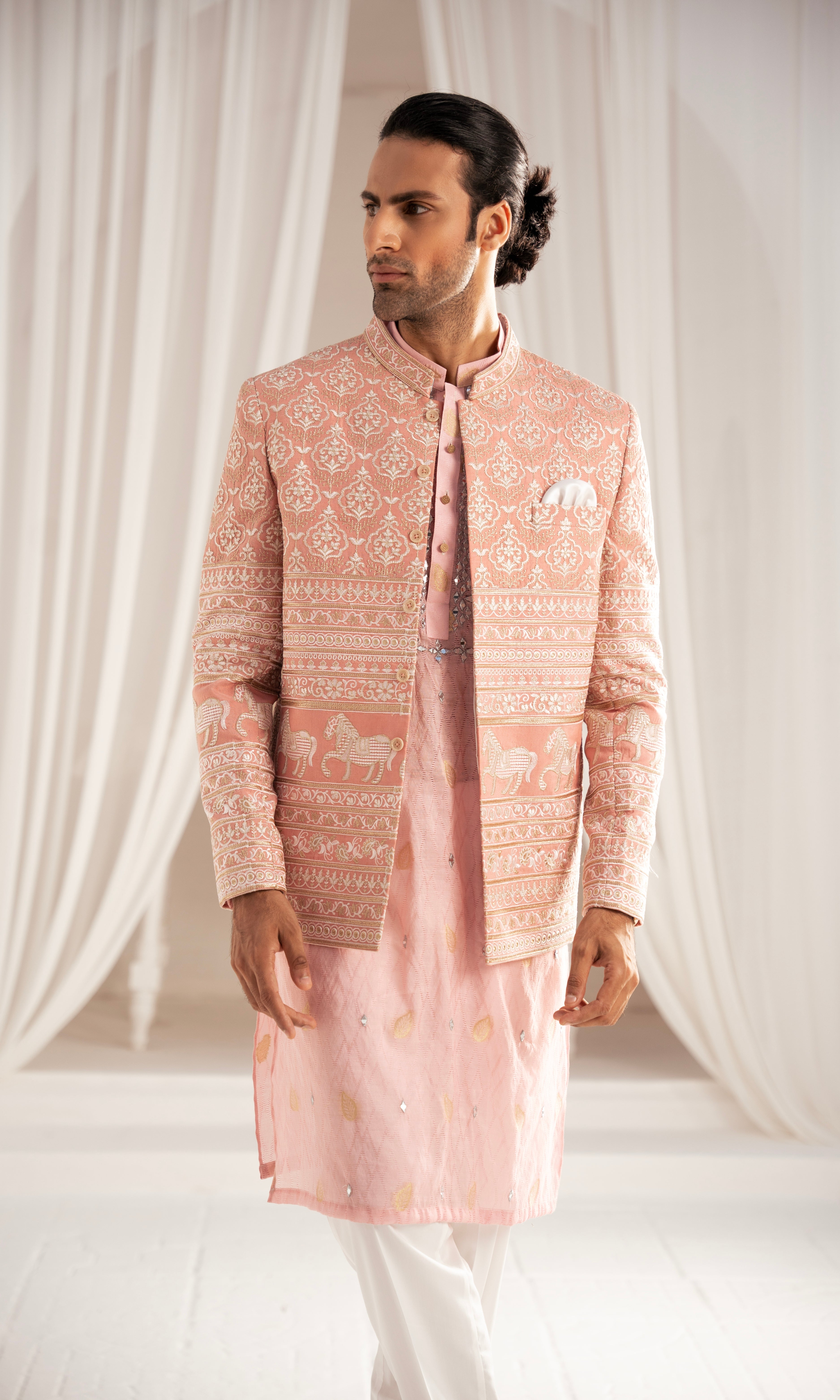 ER PC 3005 Mughal Elegance Pink Prince Coat