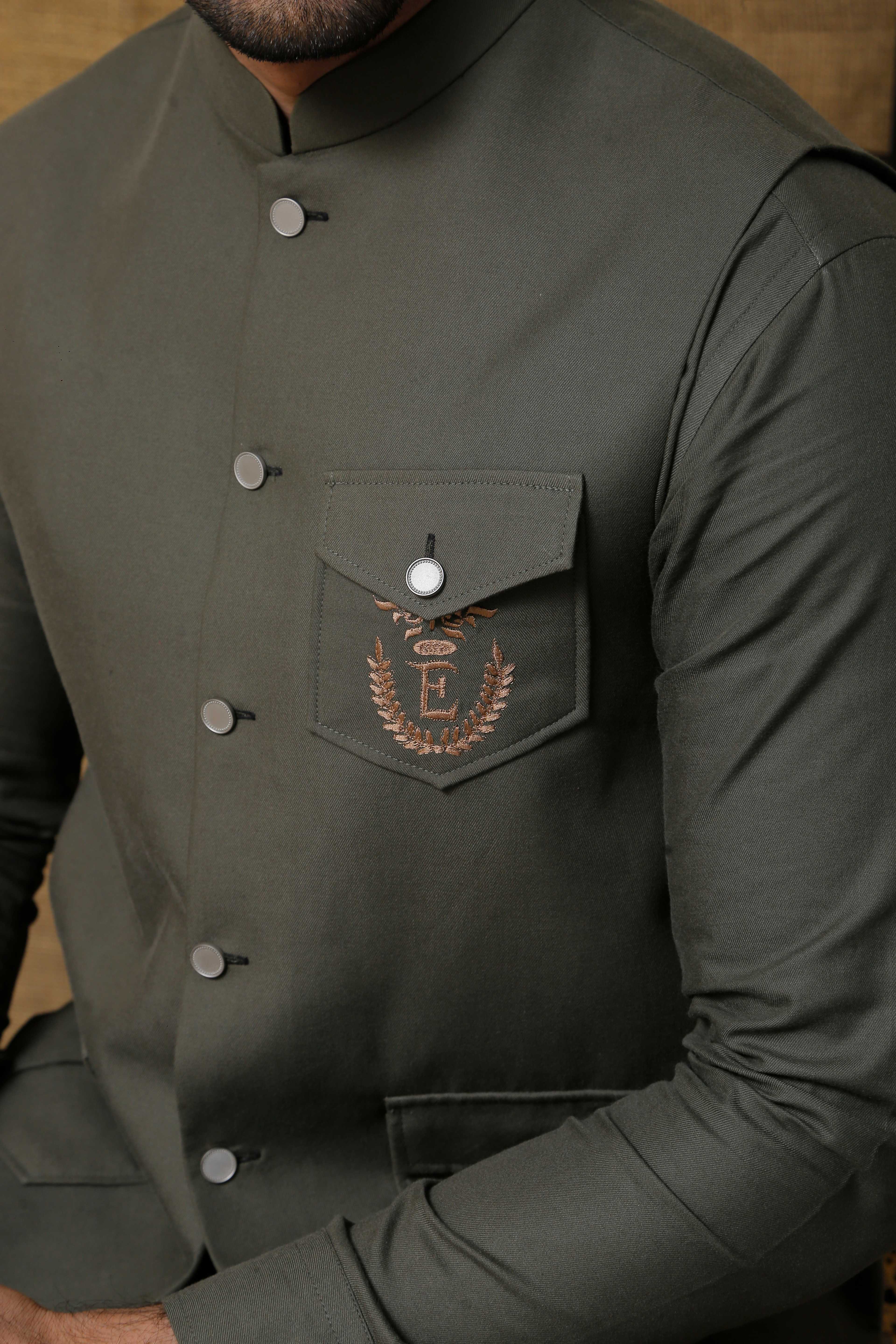 Olive Green WaistCoat