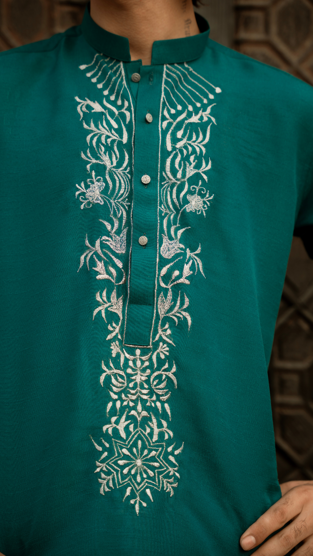 CK 746 Green Embroidery Kurta Dress