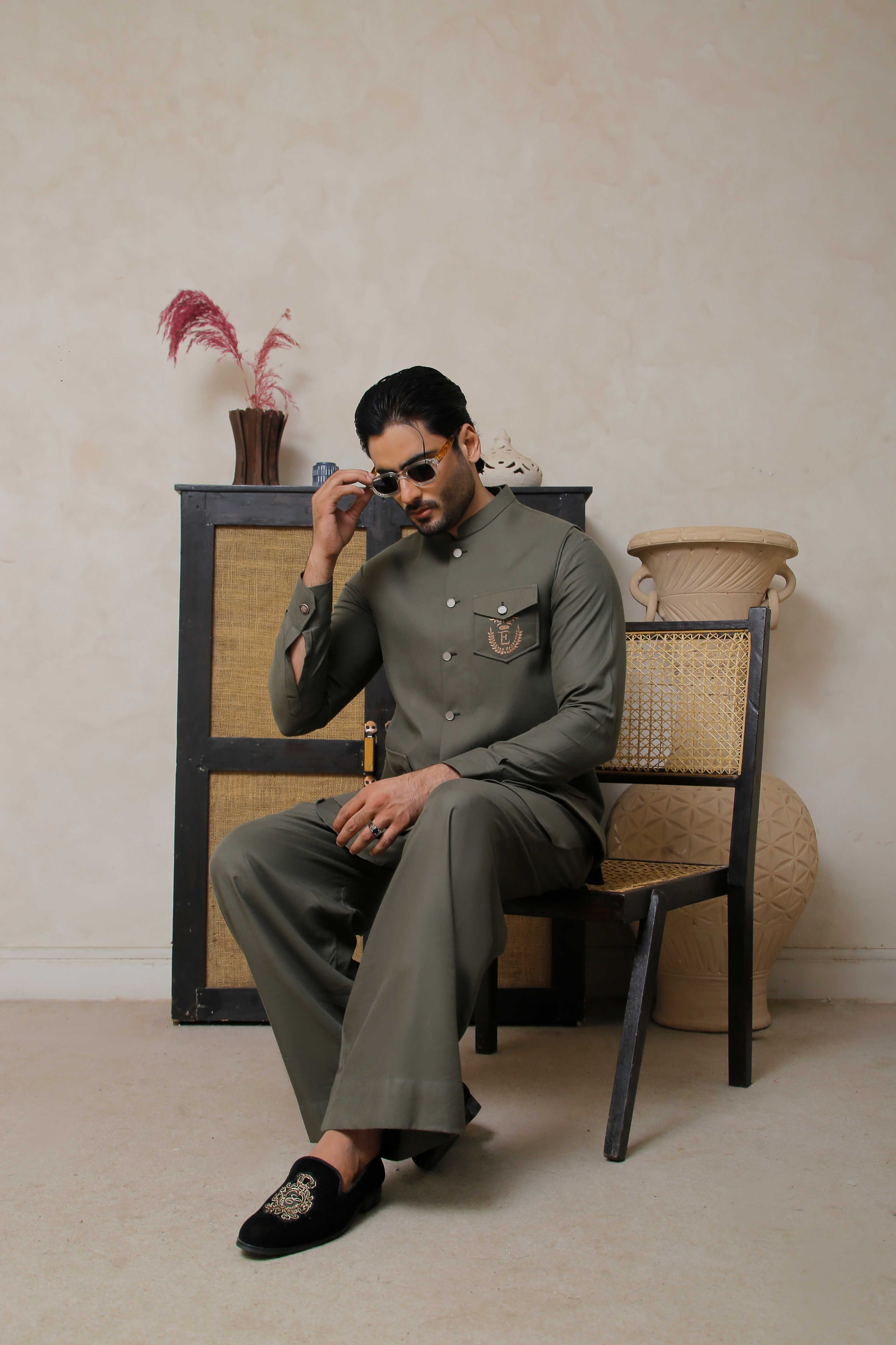 Olive Green WaistCoat