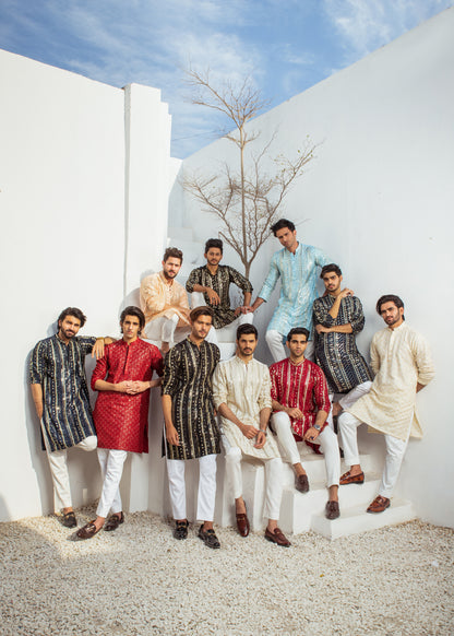 CK 728 Ivory Chanderi Kurta Pajama