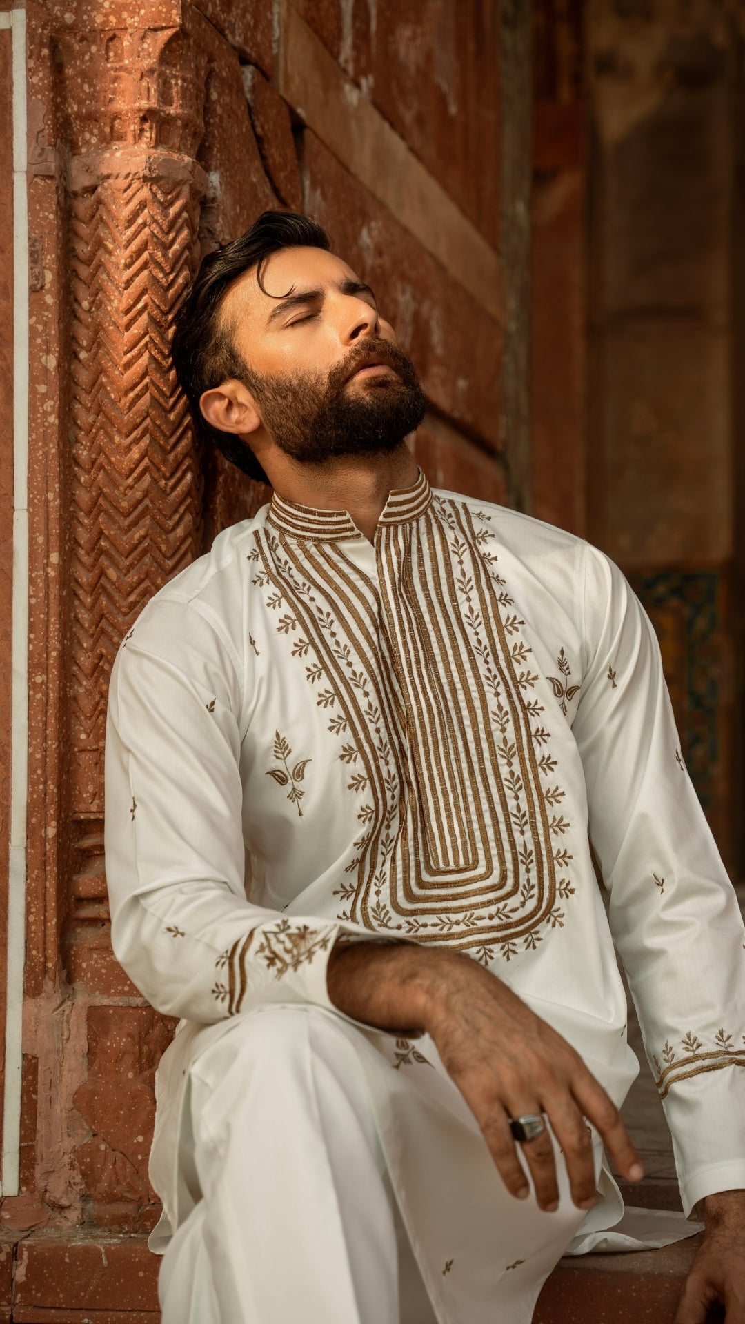 CK 734 White Chikankari Kurta For Men