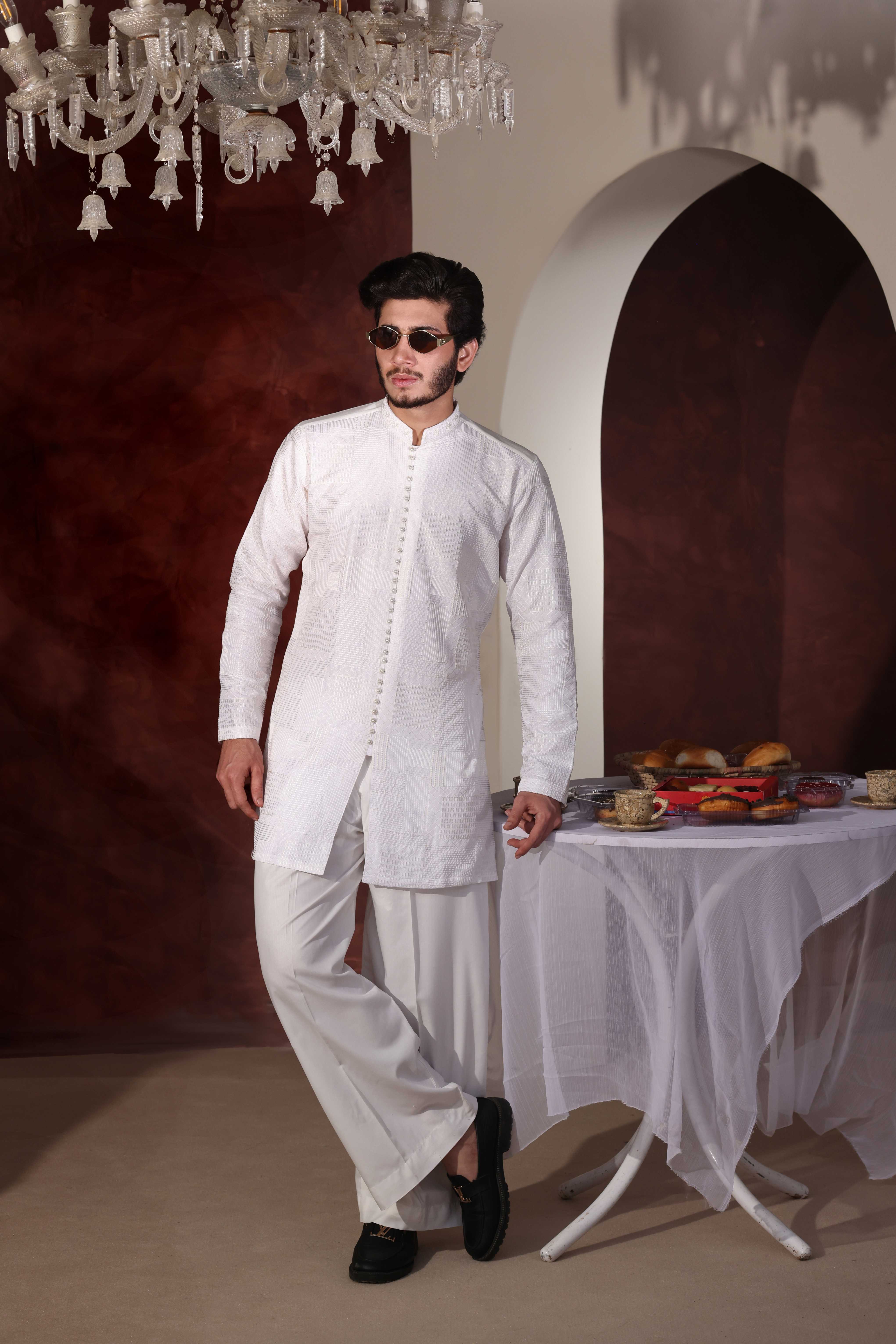 CK 760 White Chikankari Kurta