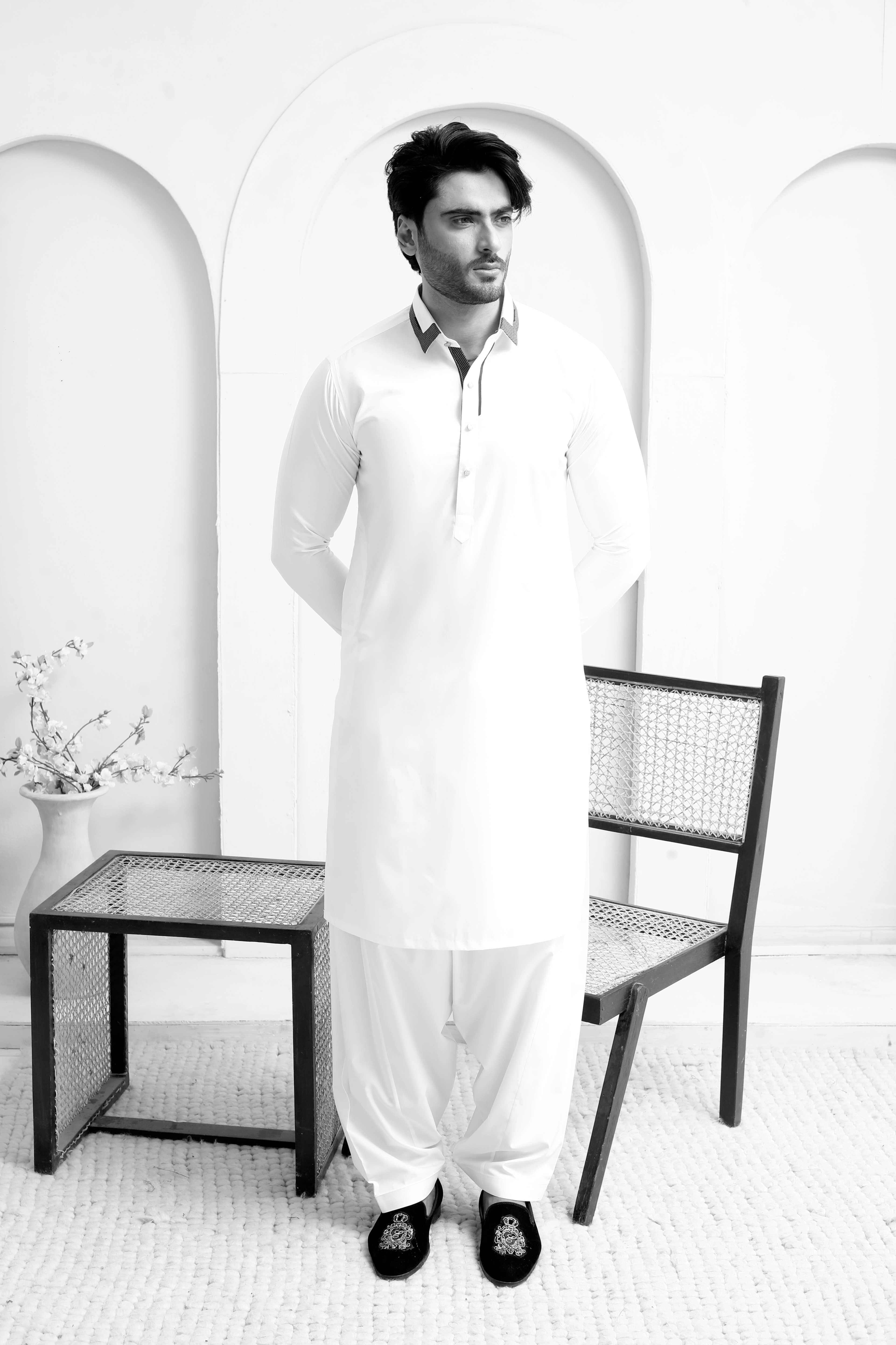 ER 802 Shining White Executive Shalwar Kameez