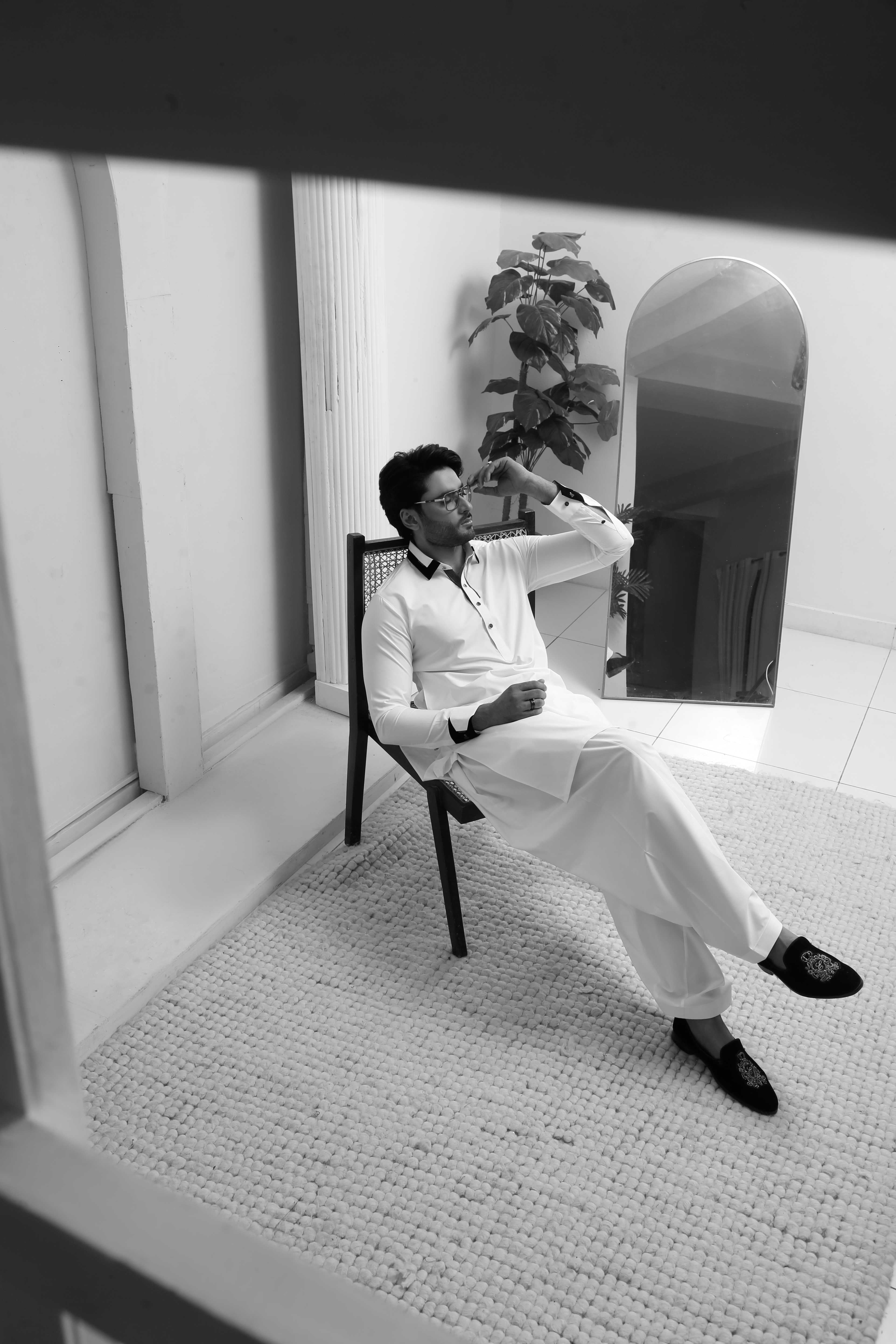 ER 802 Shining White Executive Shalwar Kameez