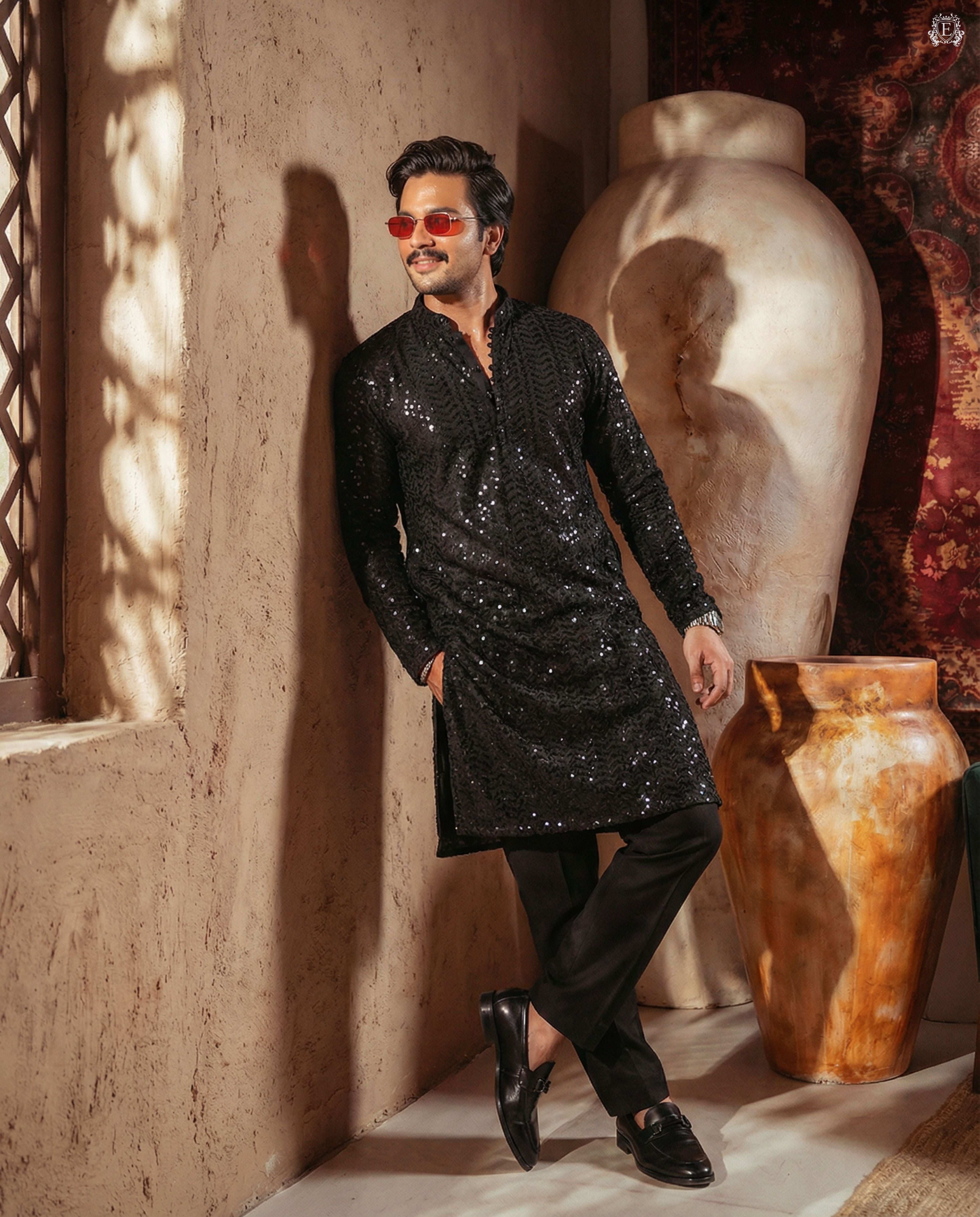 CK 783 Black Spangle Kurta