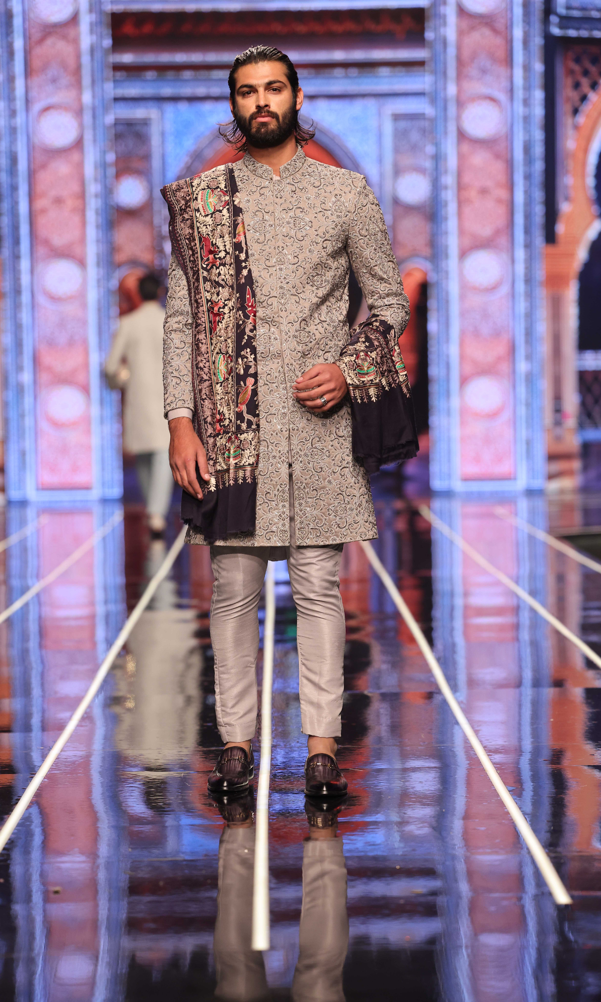 BCW 62 Grey Hand Work Groom Sherwani