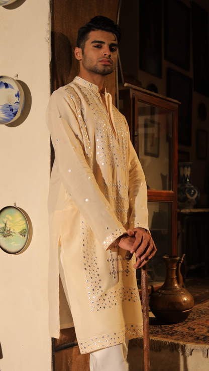 MR 85 Baige Men’s Chanderi Muslin Kurta