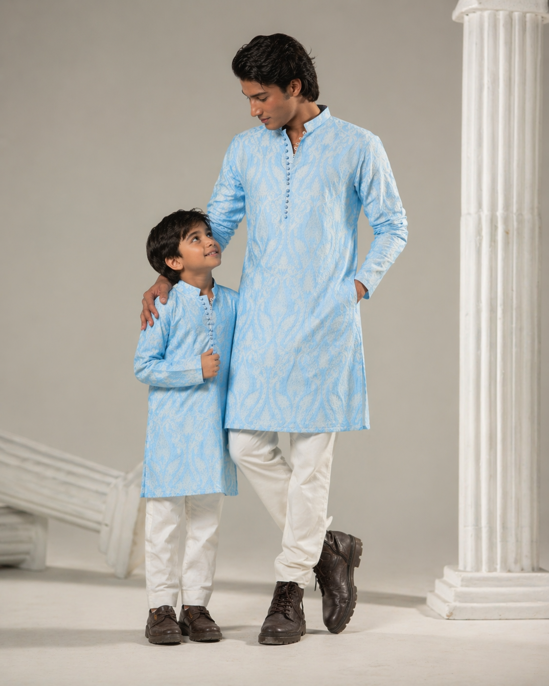 FS 18 Azure Kurta Pajama For Father & Son