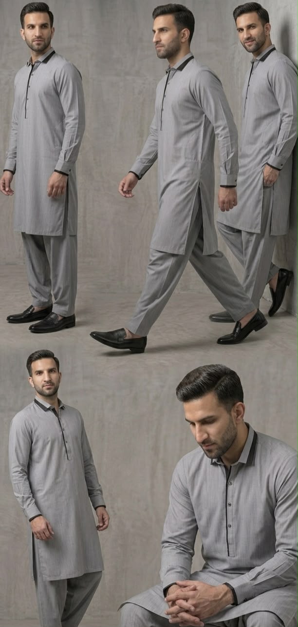  Grey Kameez Shalwar 