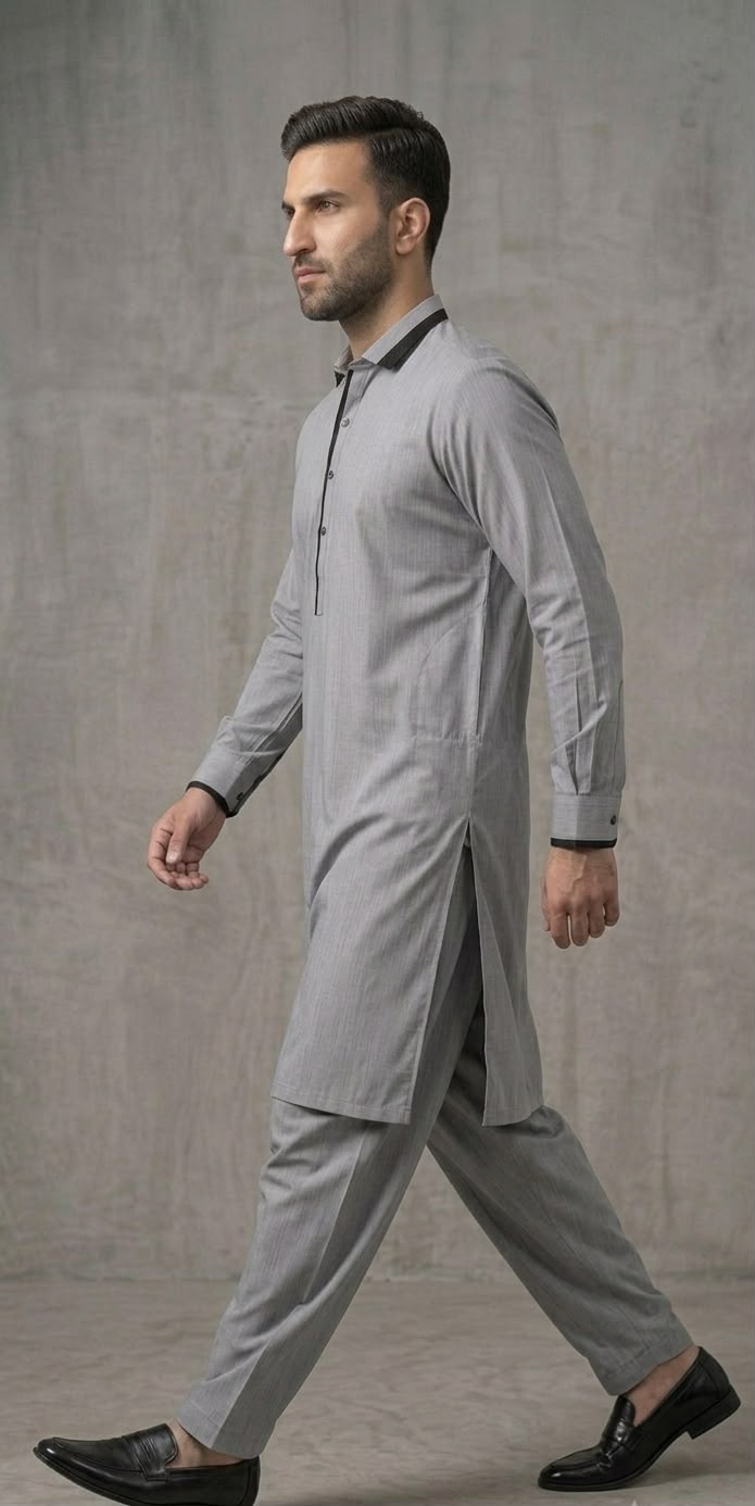  Grey Shalwar Kameez