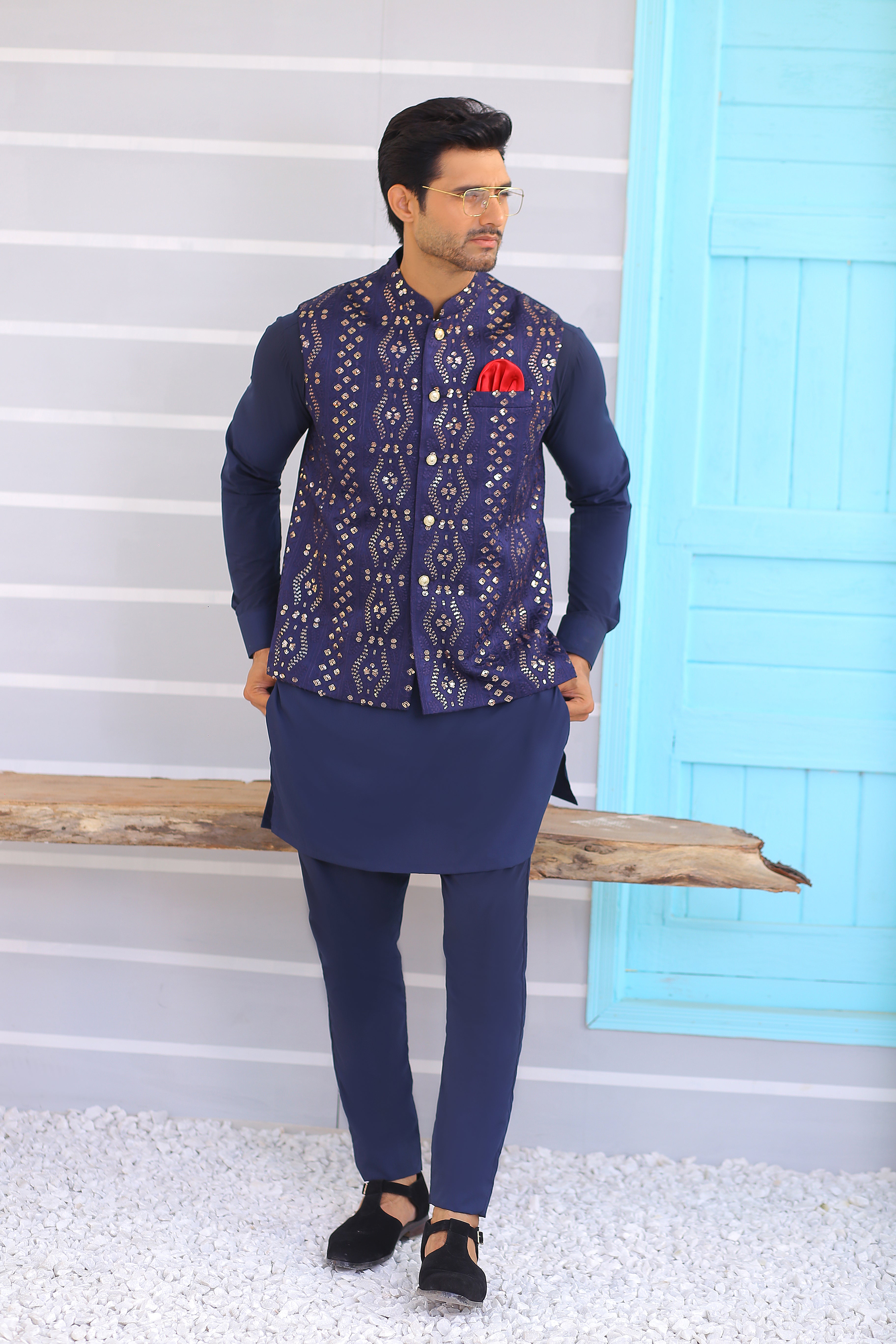 ER WC 1070 Navy Blue Waistcoat For Men