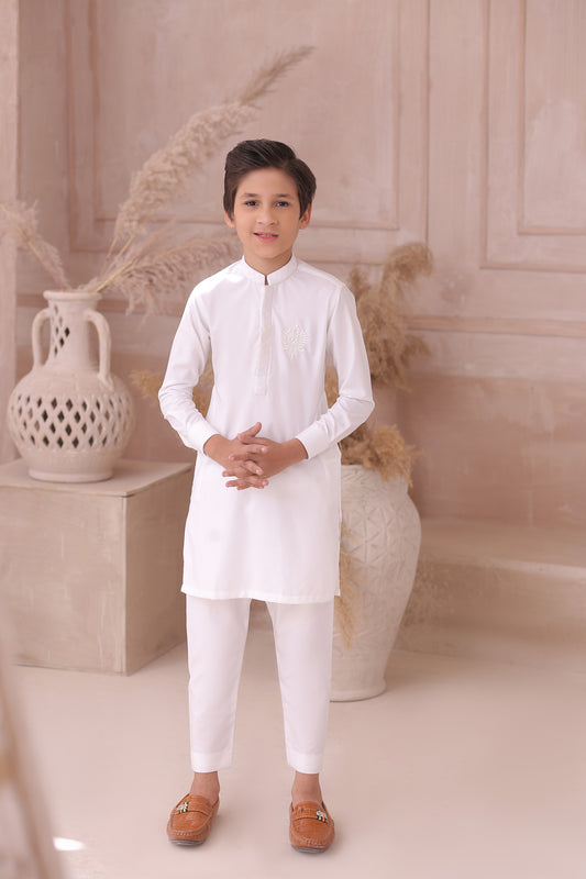 ER FS 8 Father And Son White Kurta