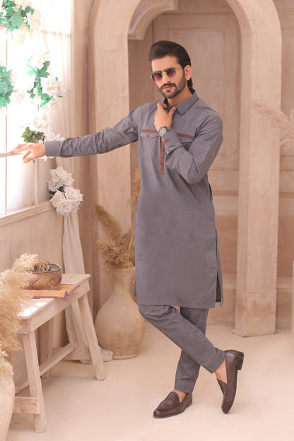 ER FS 10 Father And Son Grey Kurta Pajama