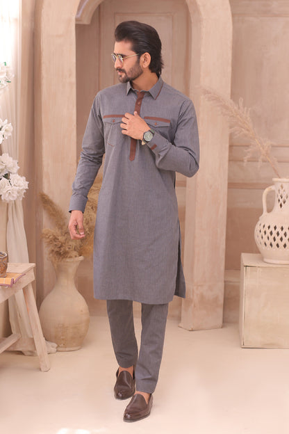 ER FS 10 Father And Son Grey Kurta Pajama