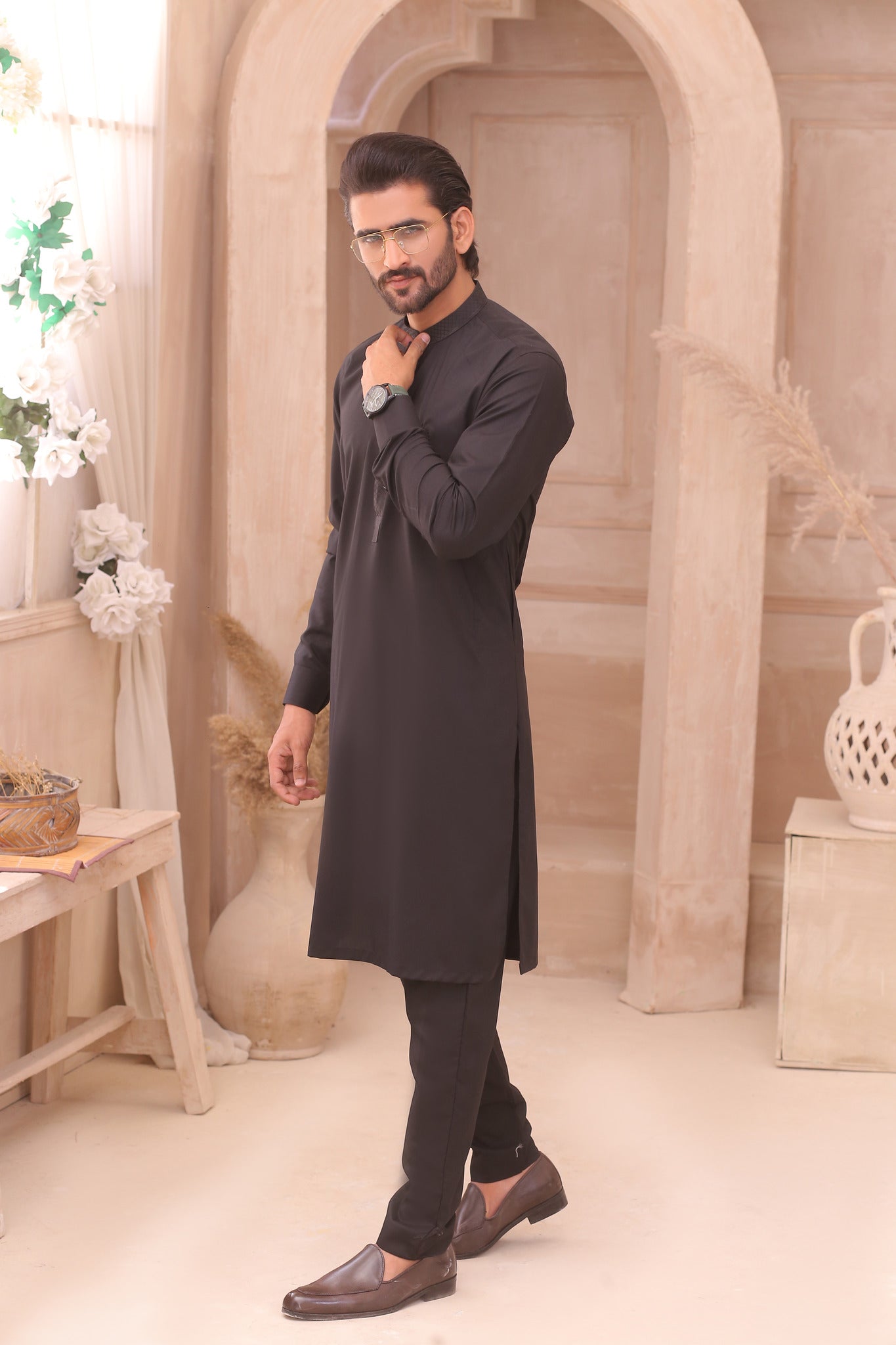 men's kurta black	