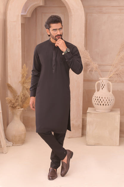 ER 706 Black Gents Pajama Kurta