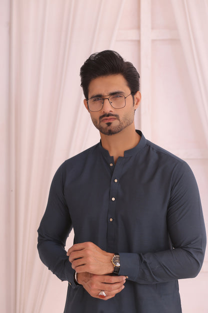 ER 705 Blue Kurta Pajama Mens Wear