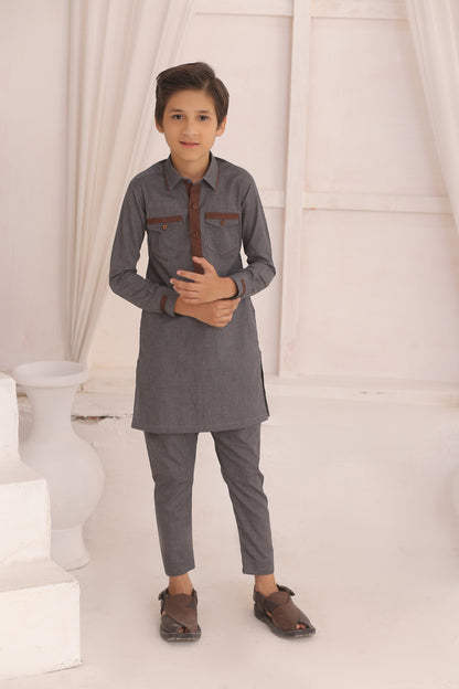 ER FS 10 Father And Son Grey Kurta Pajama