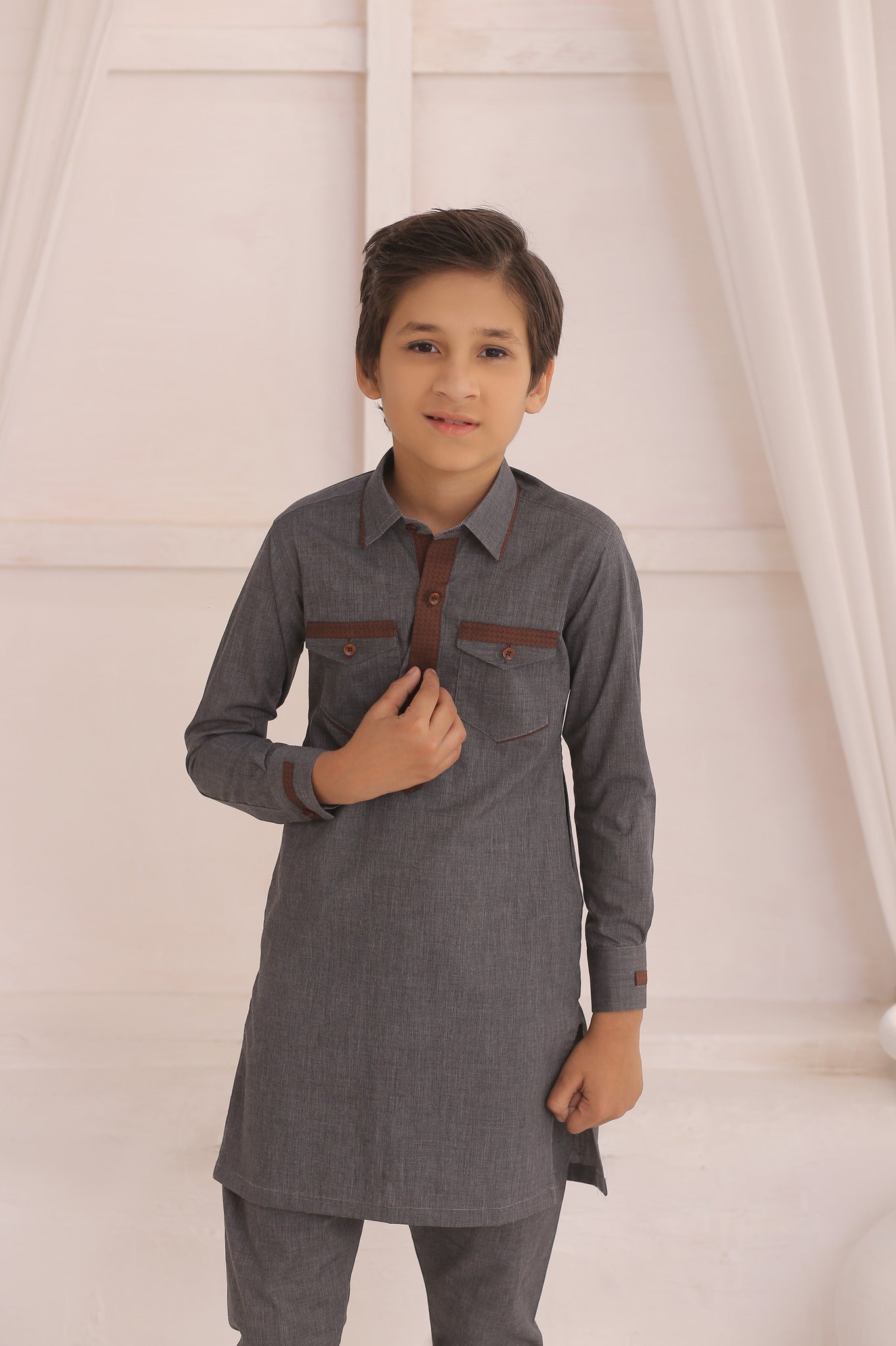 ER FS 10 Father And Son Grey Kurta Pajama