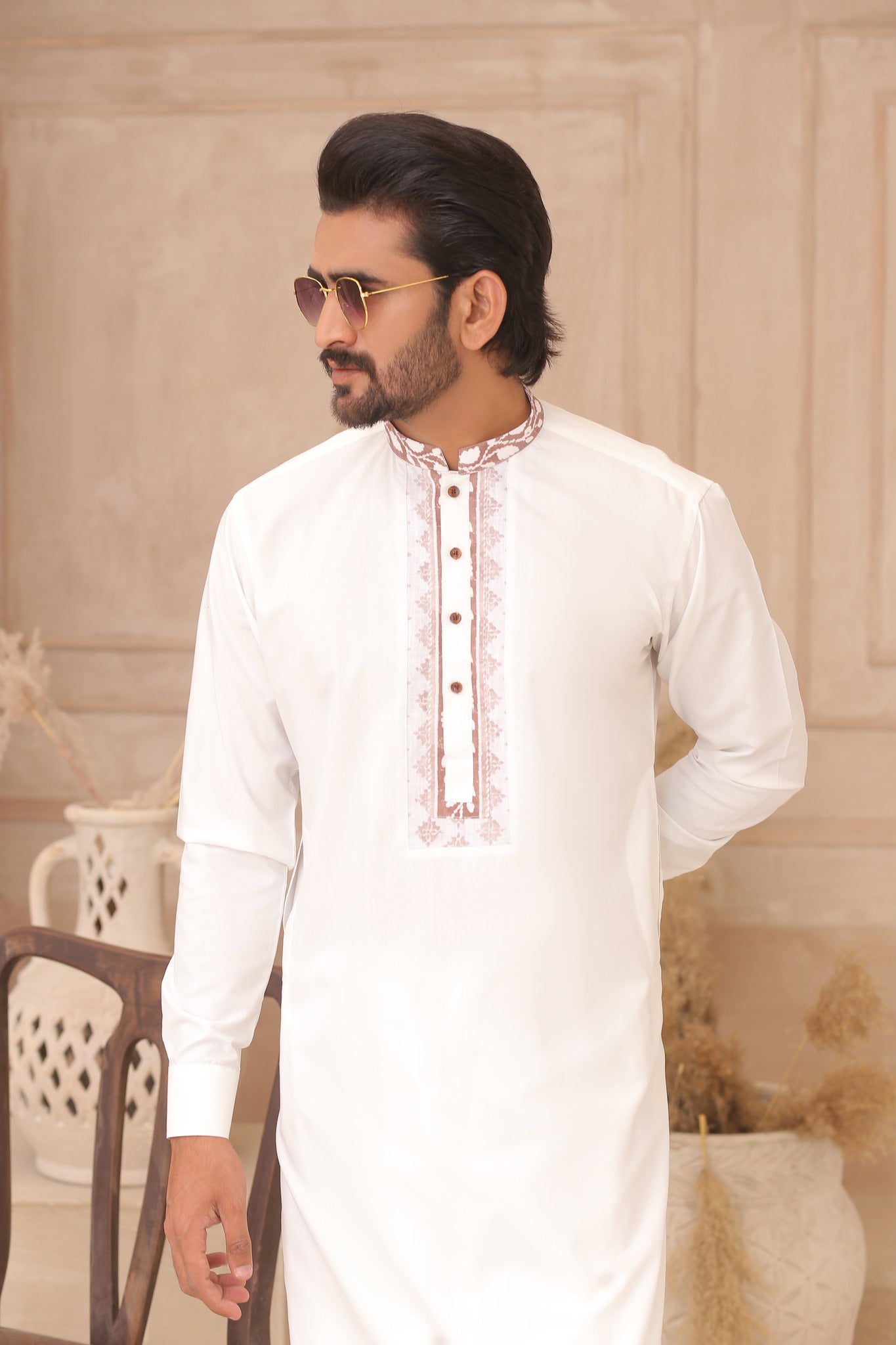 ER 702 White Shalwar Kameez For Mens