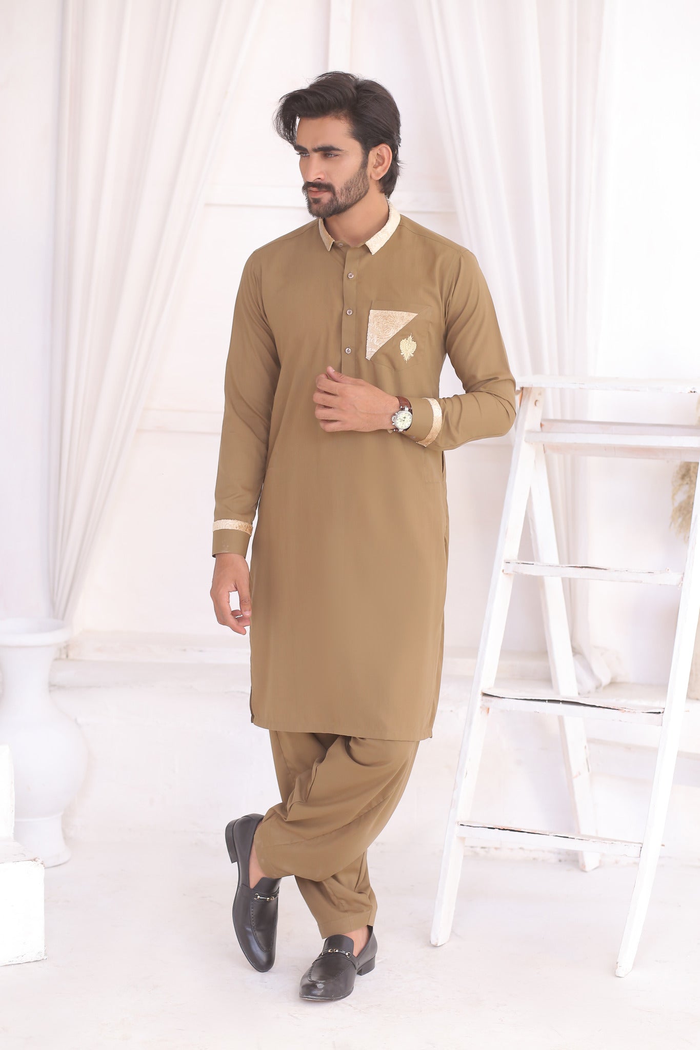 ER 732 Gold Men's Shalwar Kameez