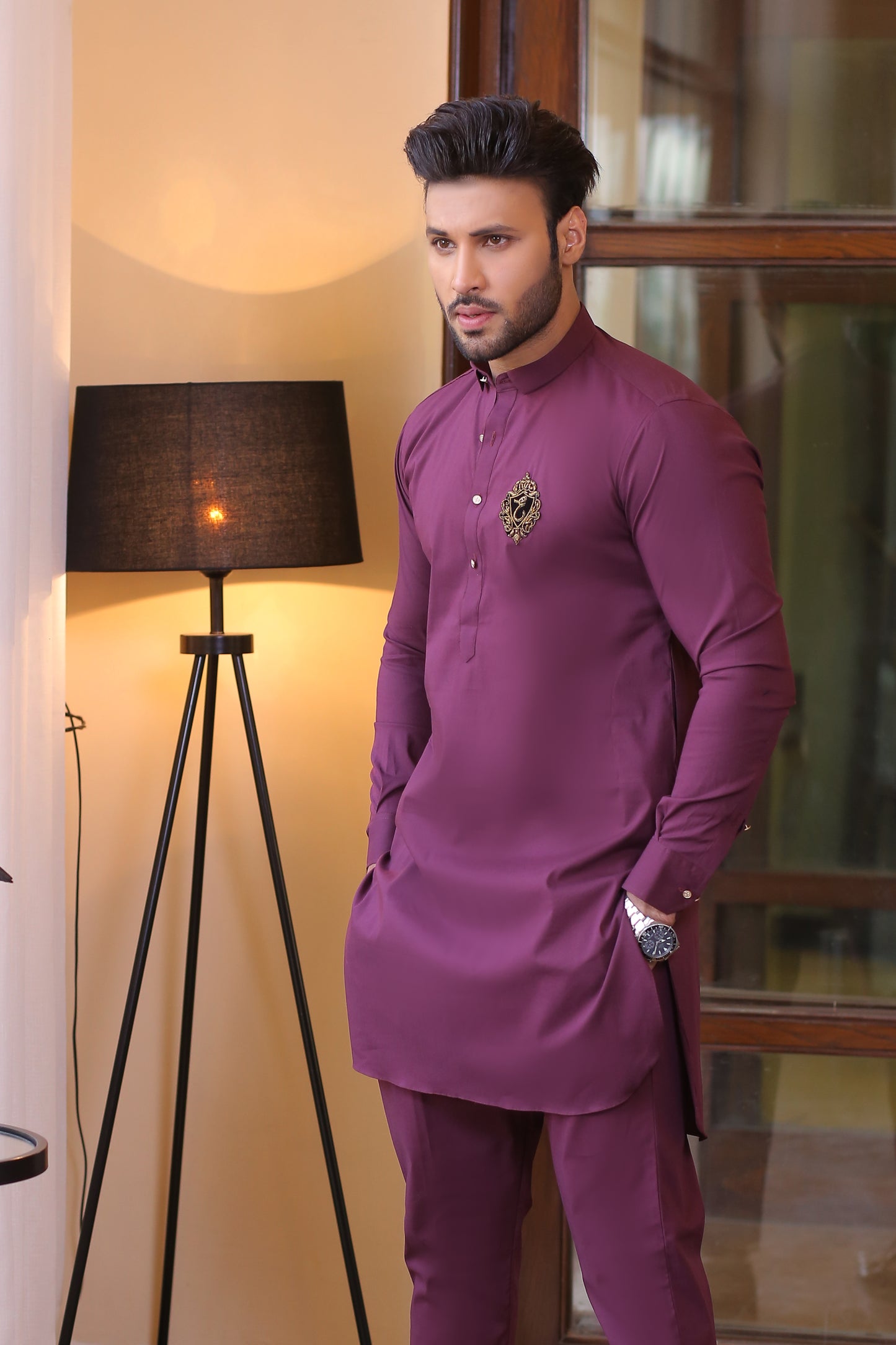 ER 684 Maroon Cotton Kurta Pajama