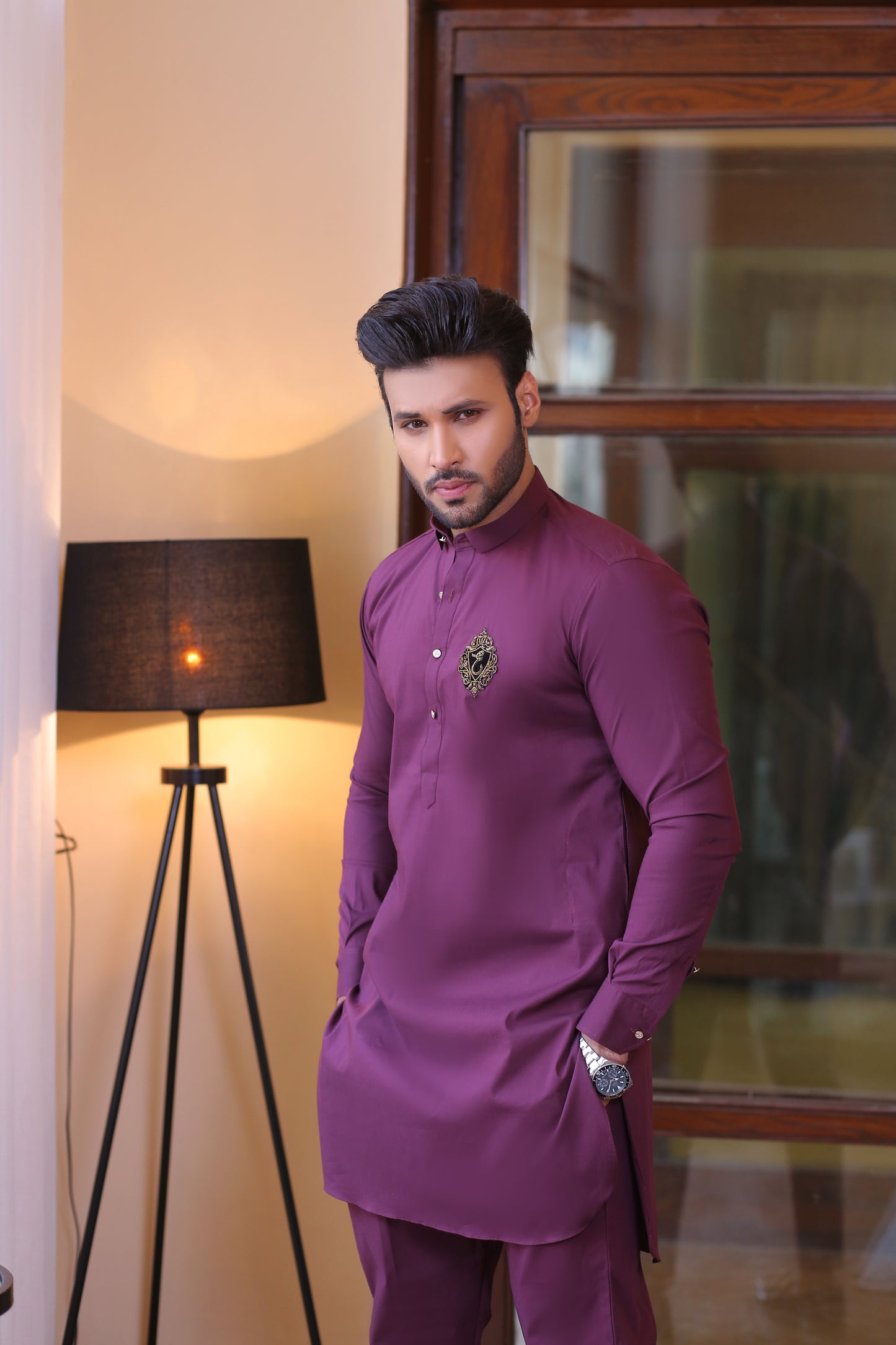 ER 684 Maroon Cotton Kurta Pajama