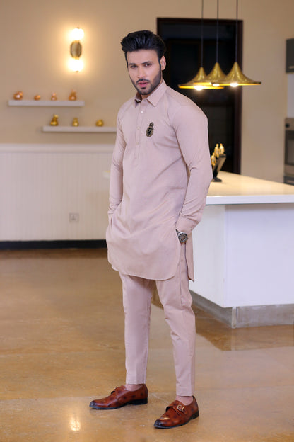 ER 683 Beige Kurta pajama