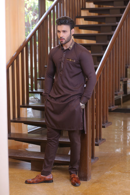 ER 696 Brown Kurta Pajama