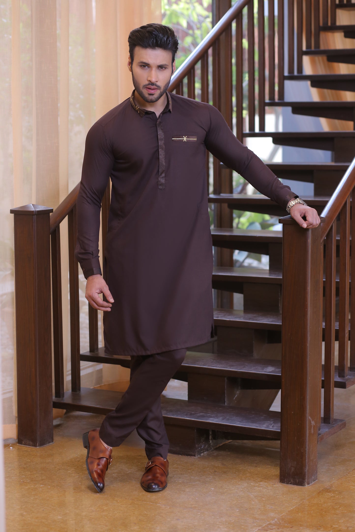 ER 696 Brown Kurta Pajama